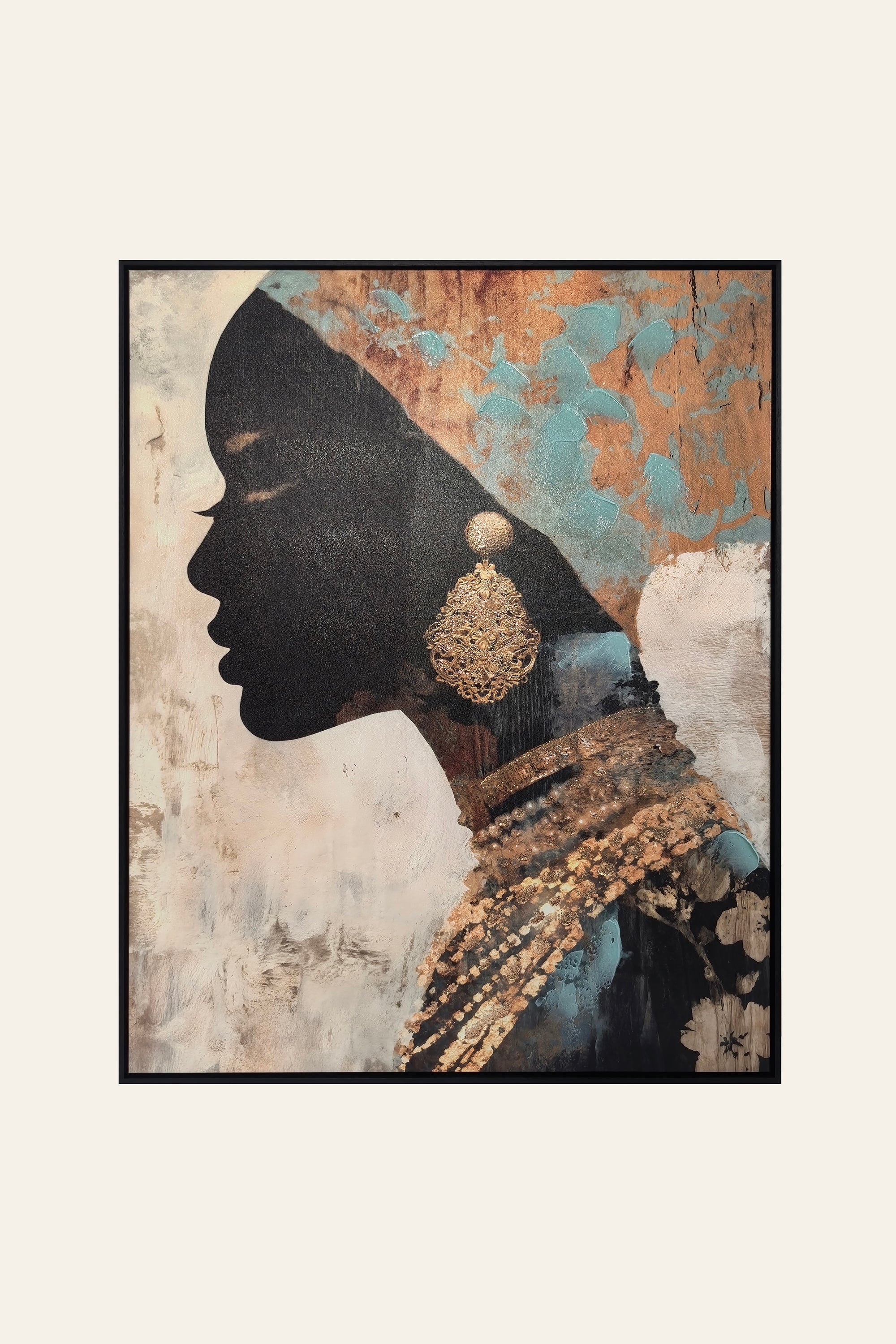 Luxury African Lady Oil Painting for Modern Living Room