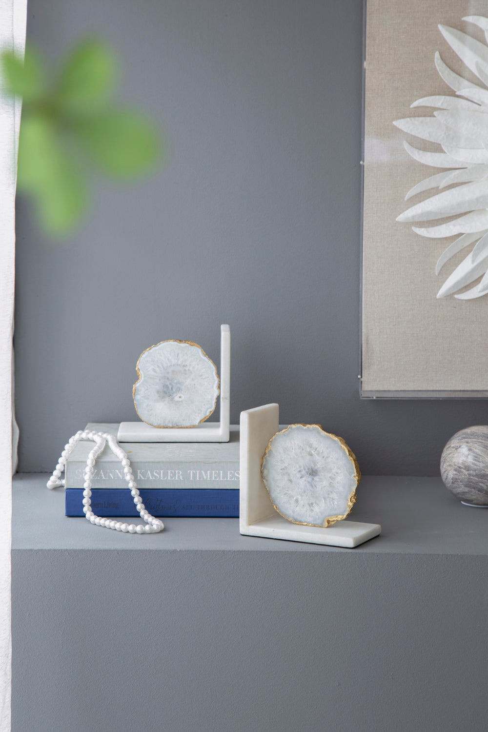 Luxury Marble & Agate Bookends
