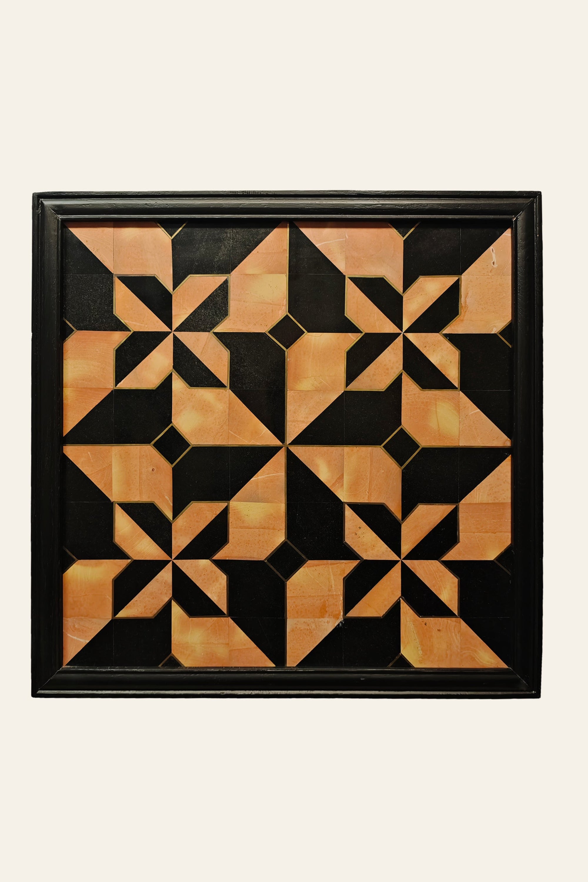 Luxury black marble brass inlay wall decor