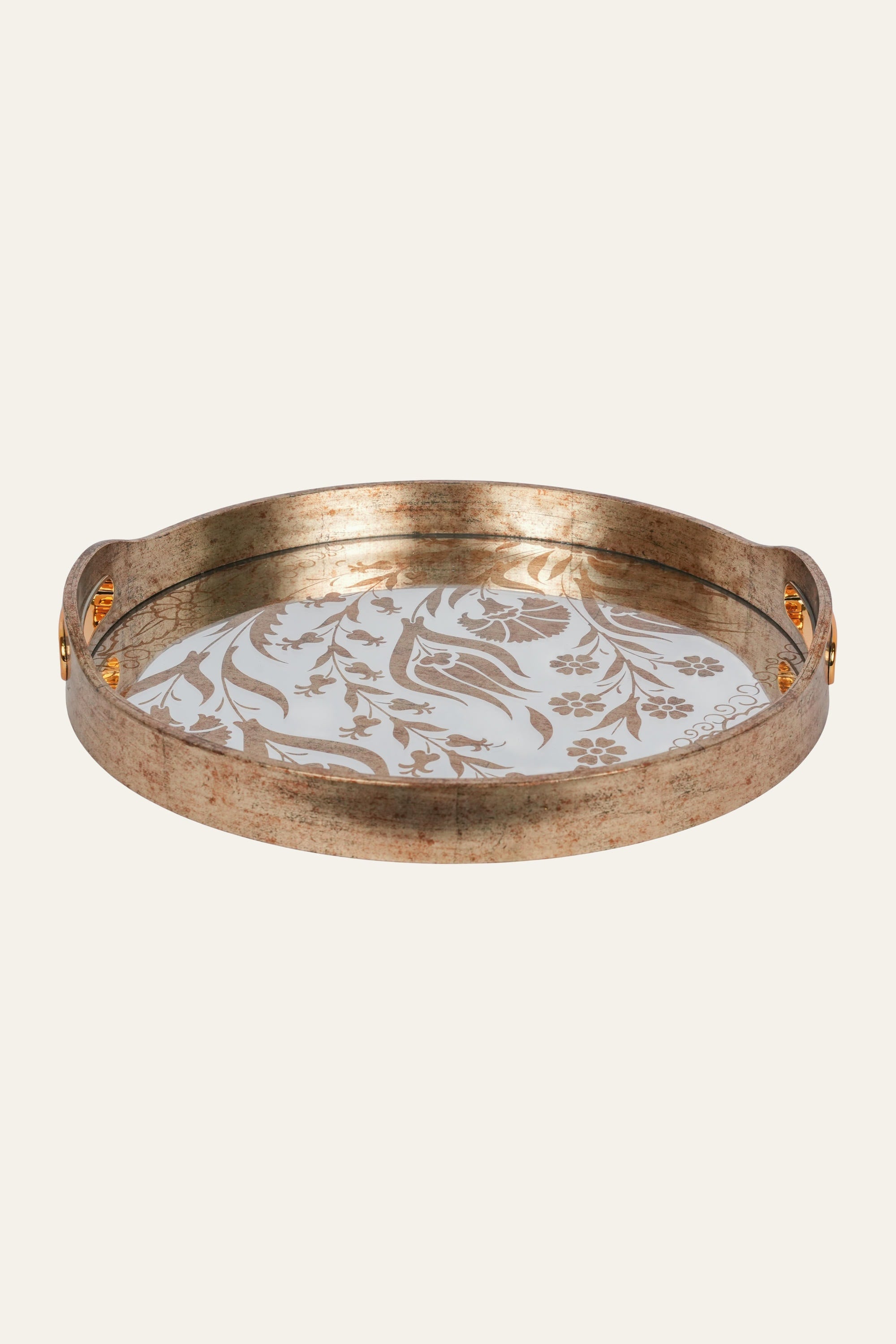 Luxury floral serving tray for coffee table decor