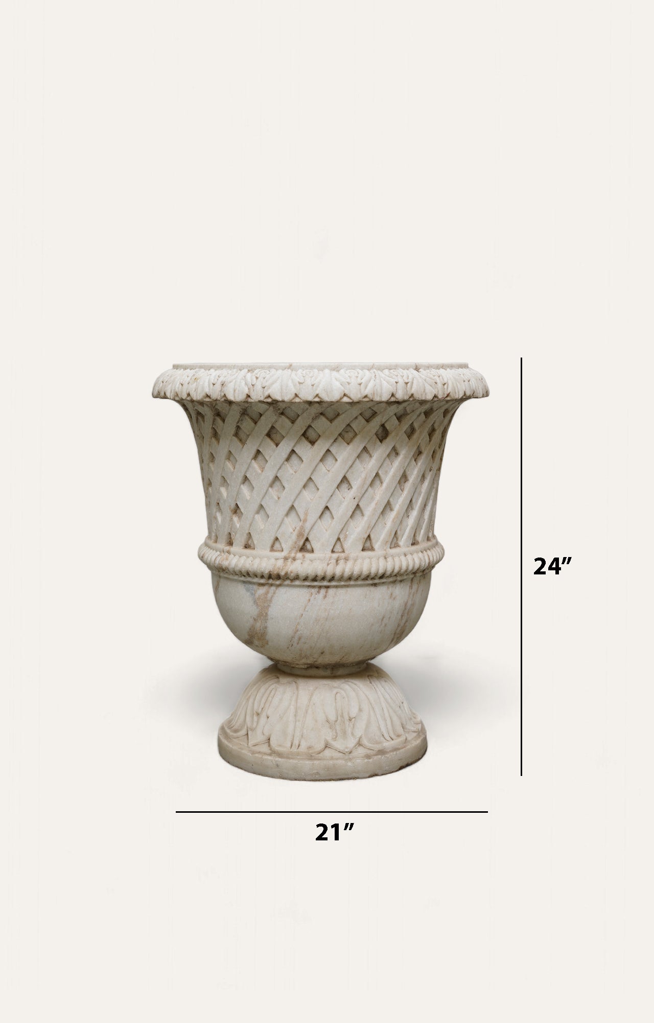 Marble Basket Weave Planter_size