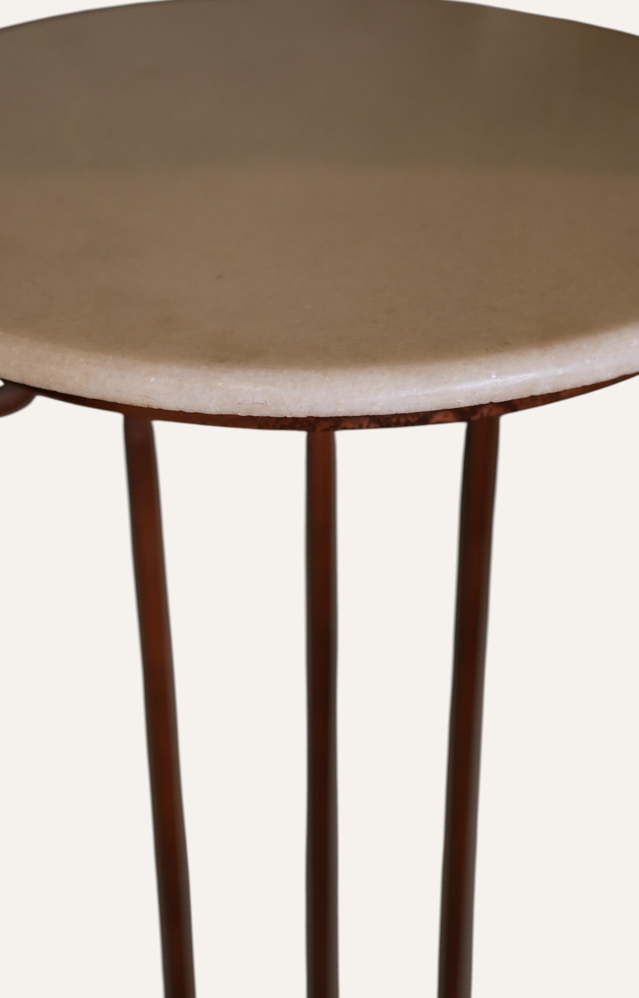 Marble Top With Metal Pedestal Table