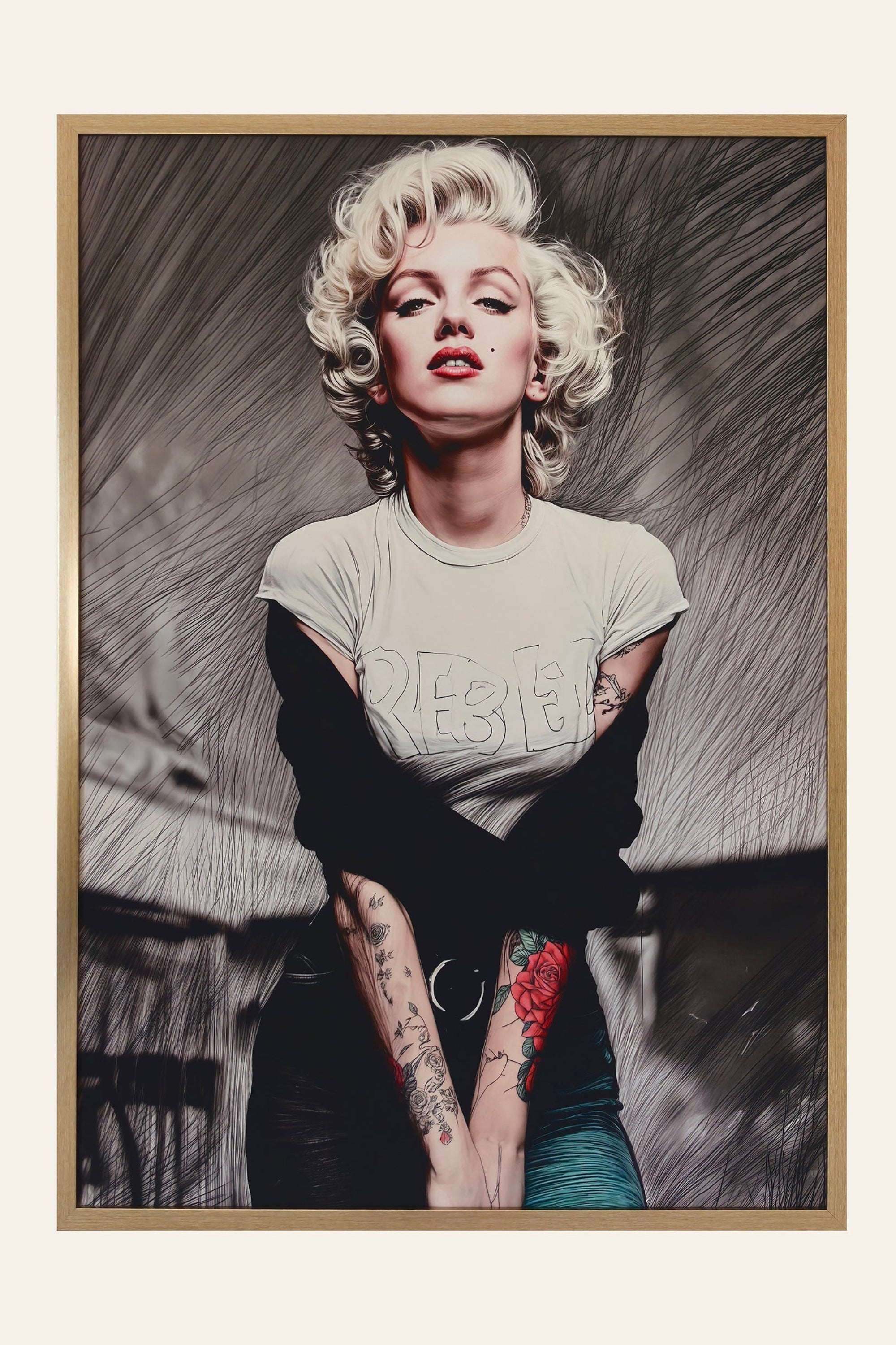 Marilyn Monroe Vintage Portrait tempered glass painting