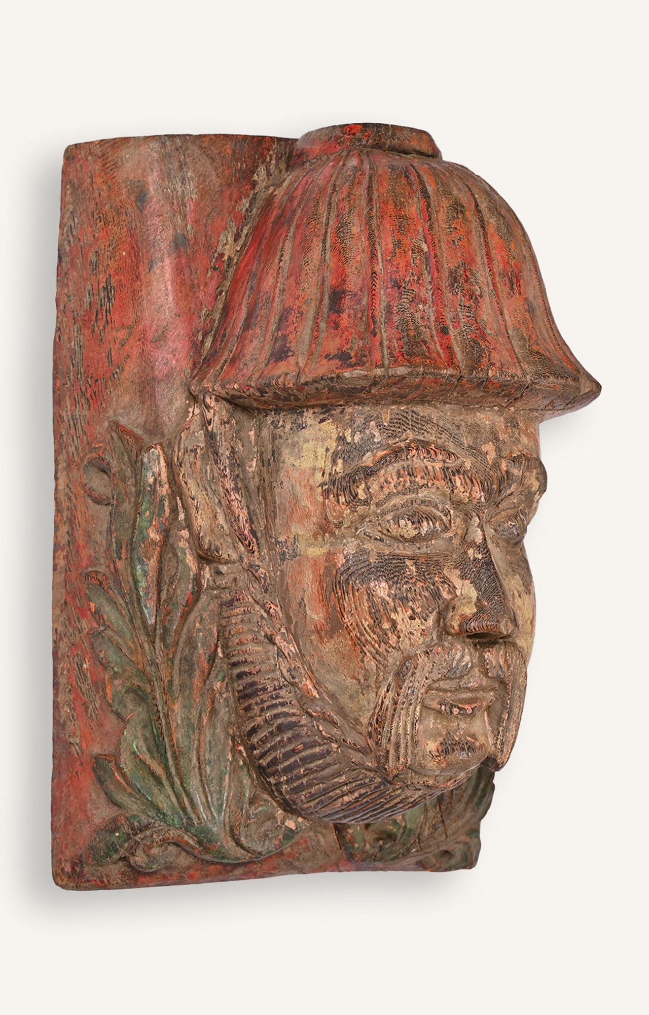 Chinese Man Carved Wooden Mask
