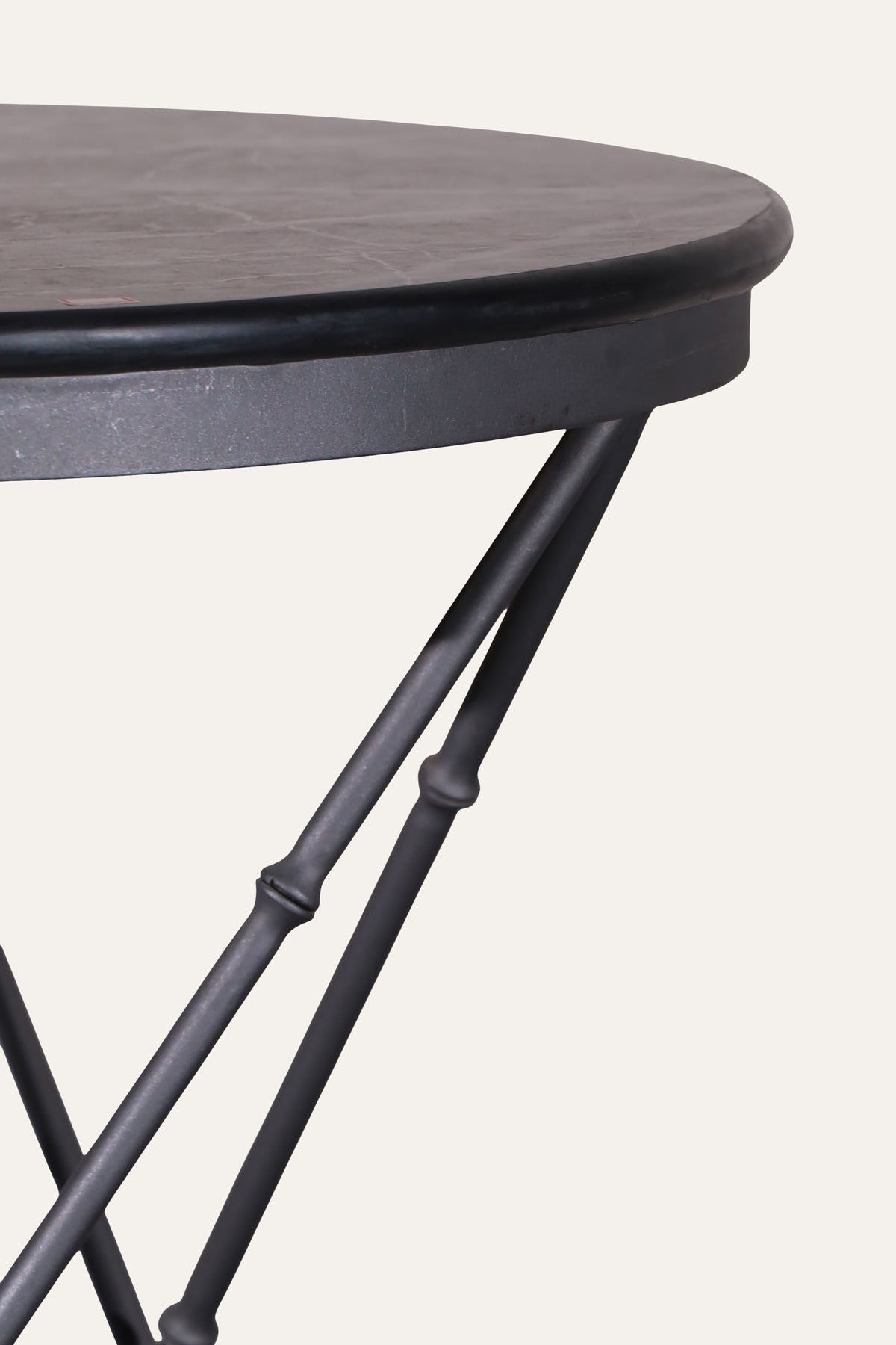Metal Side Table with Black Top