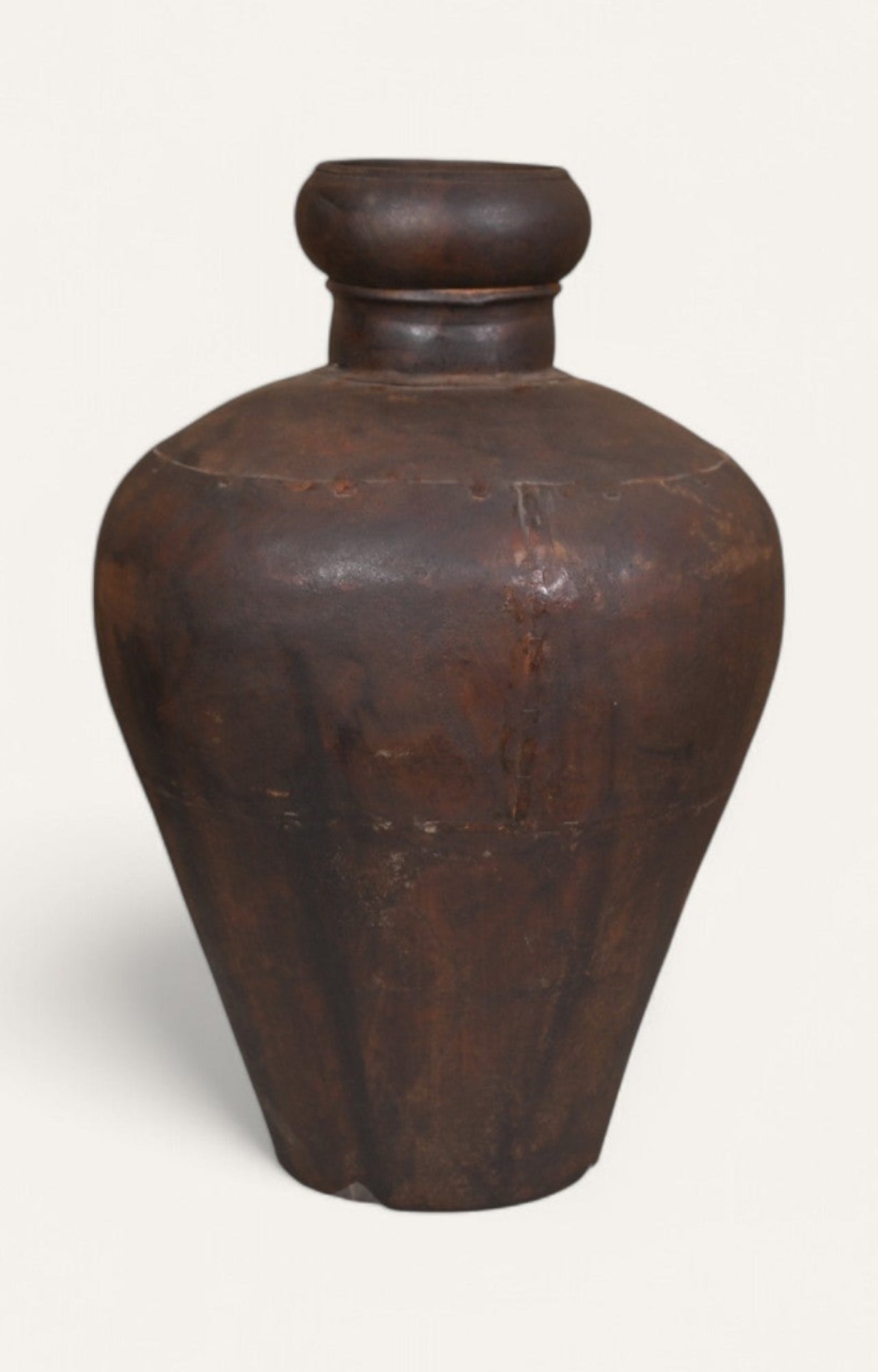 Mid-Century Iron Finish Metal Vase