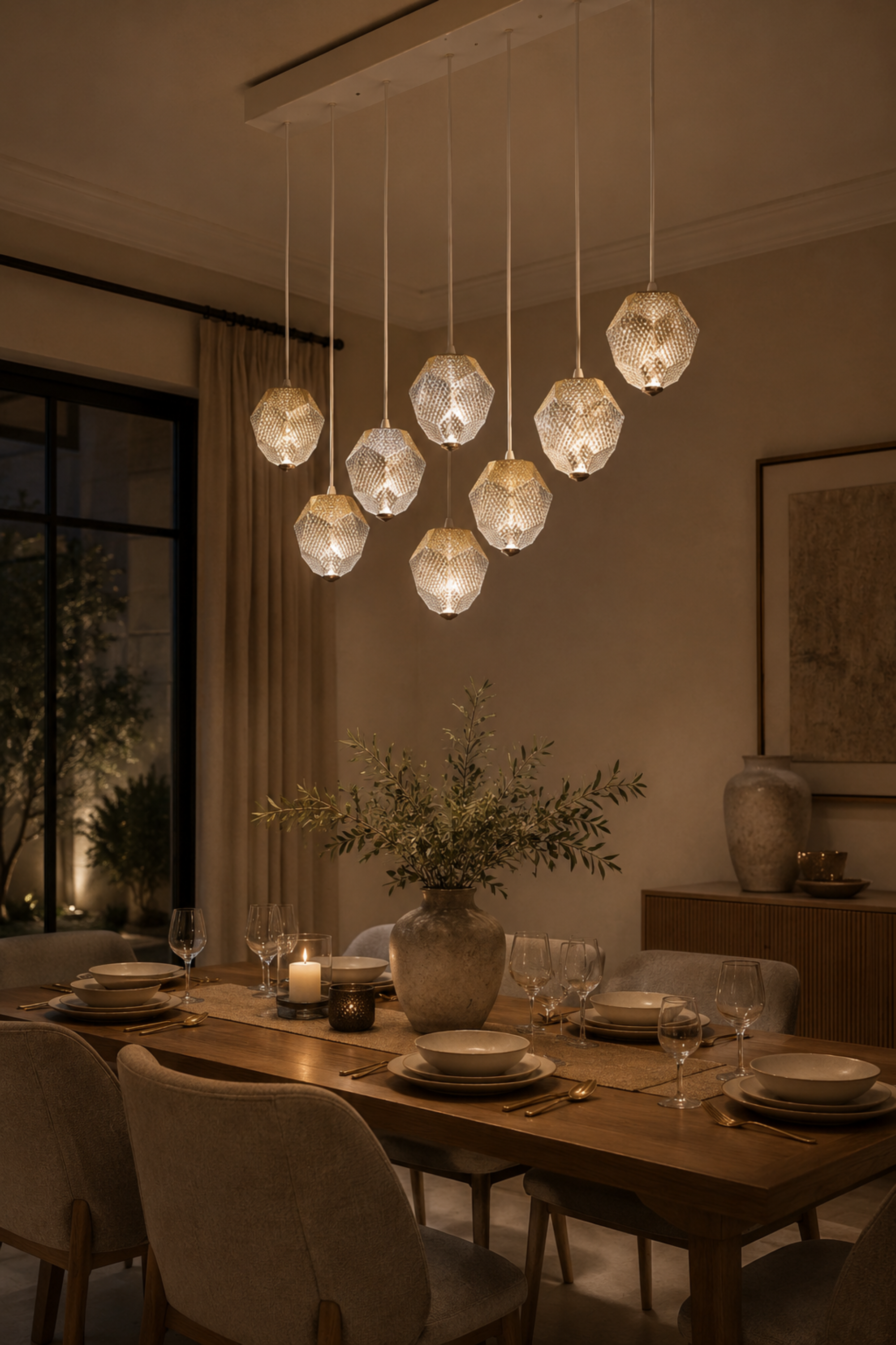 Modern Linear Chandelier for Dining Table