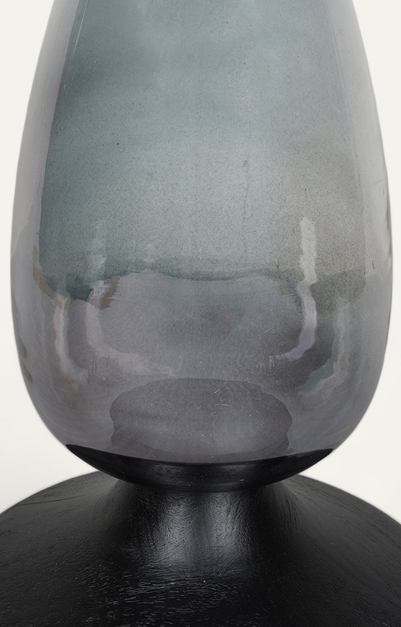 Modern Glass with wooden surface Candle stand_3