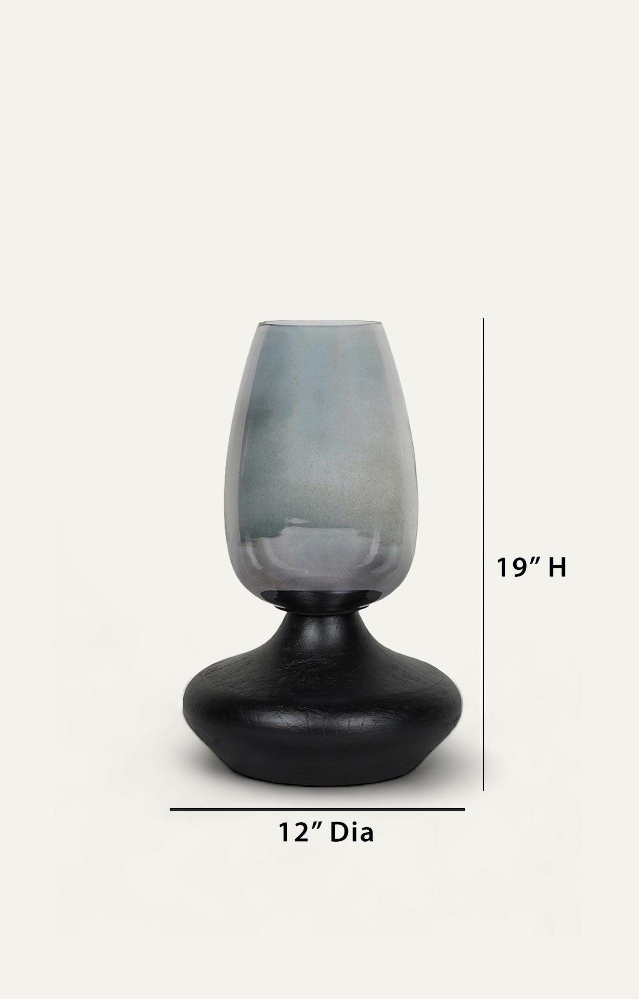 Modern Glass with wooden surface Candle stand_size