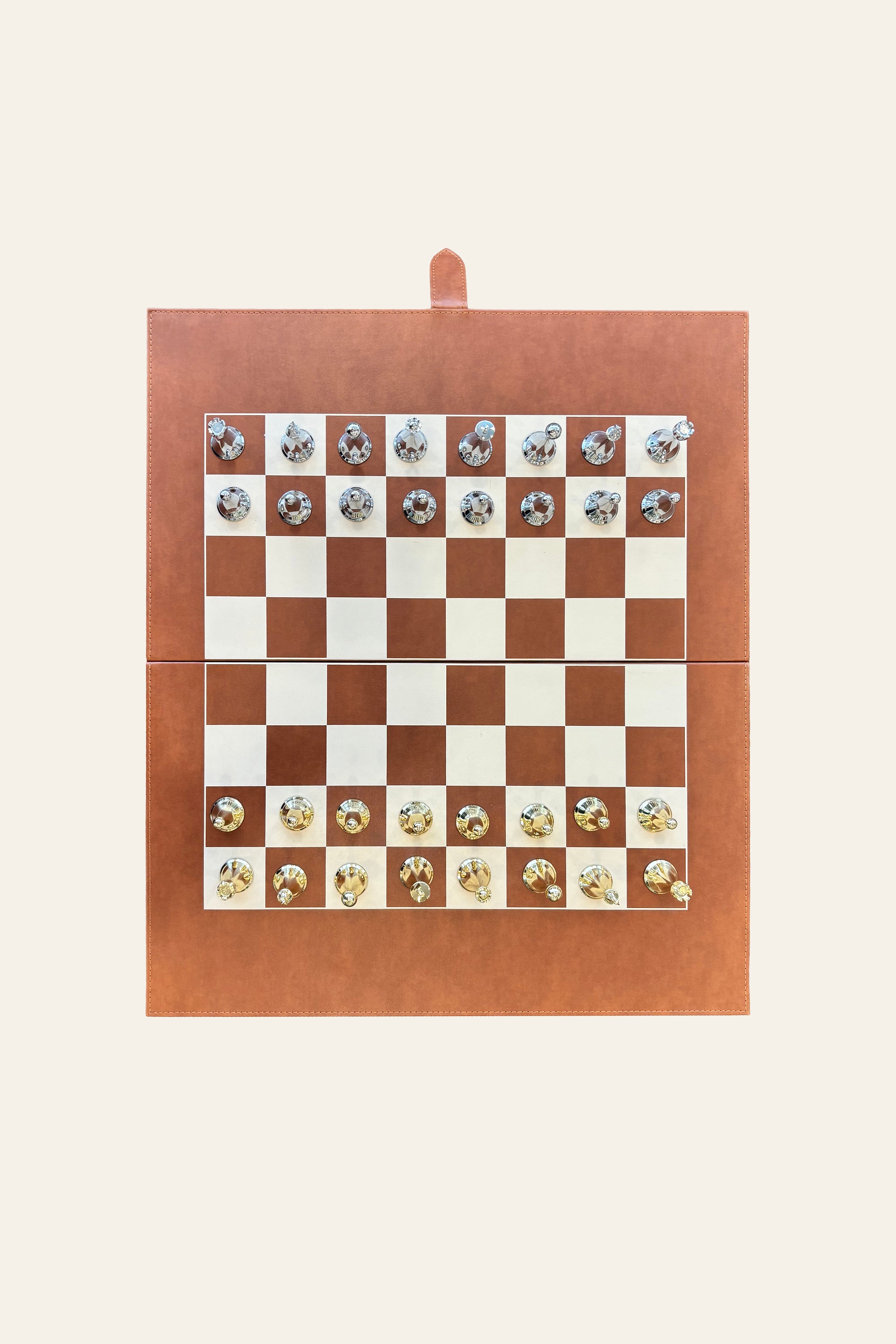 Modern Metal MDF Chess Set