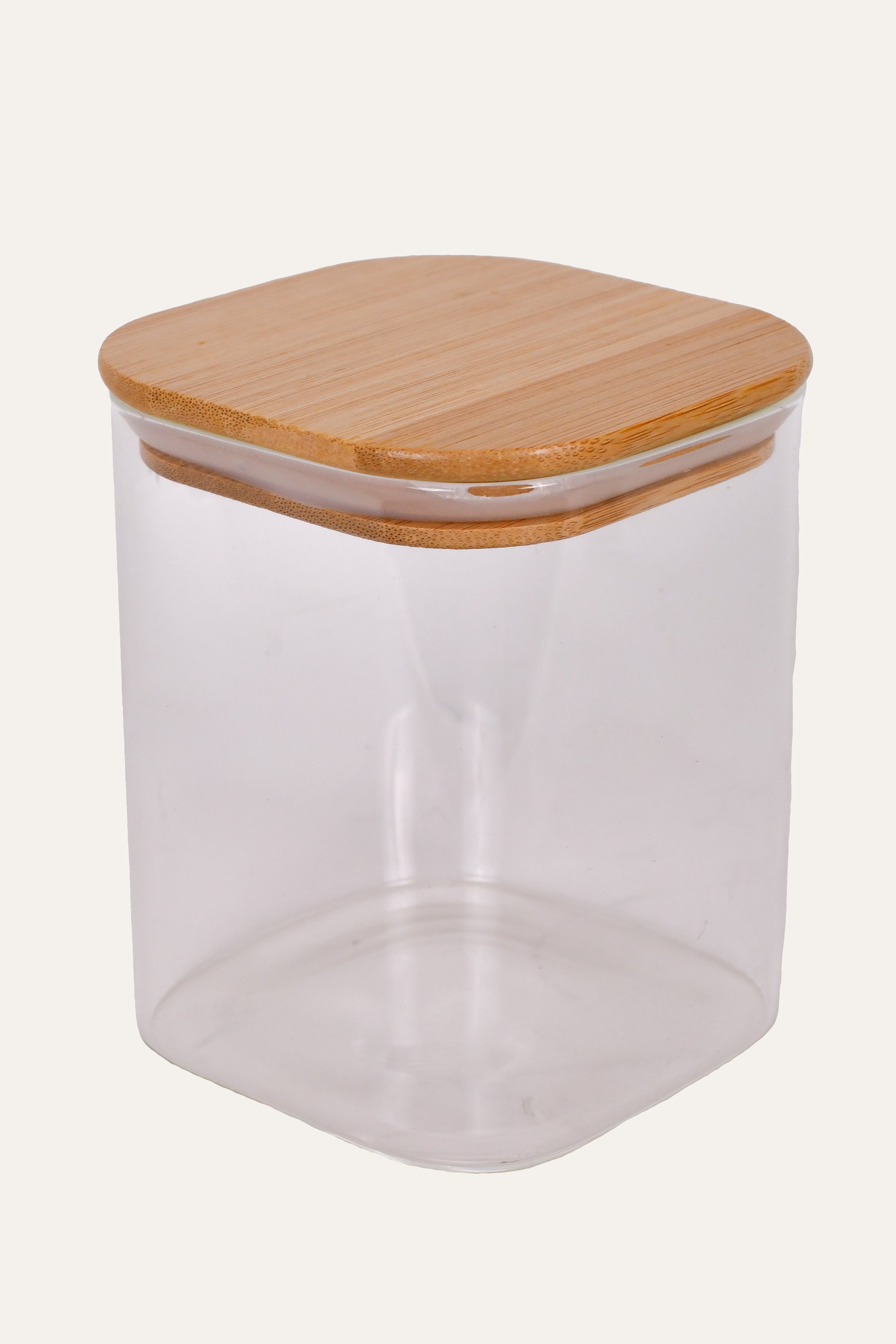 Modern clear glass kitchen container for snacks