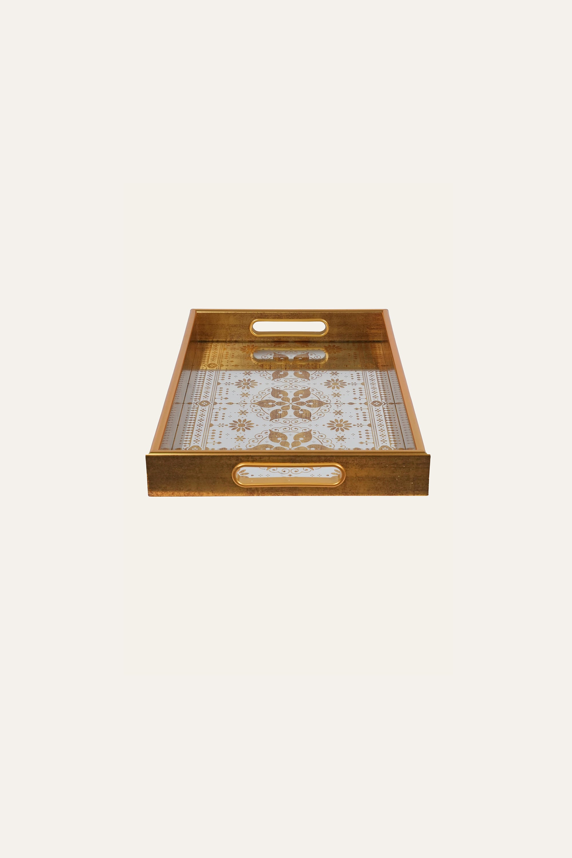 Modern decorative glass tray for interiors