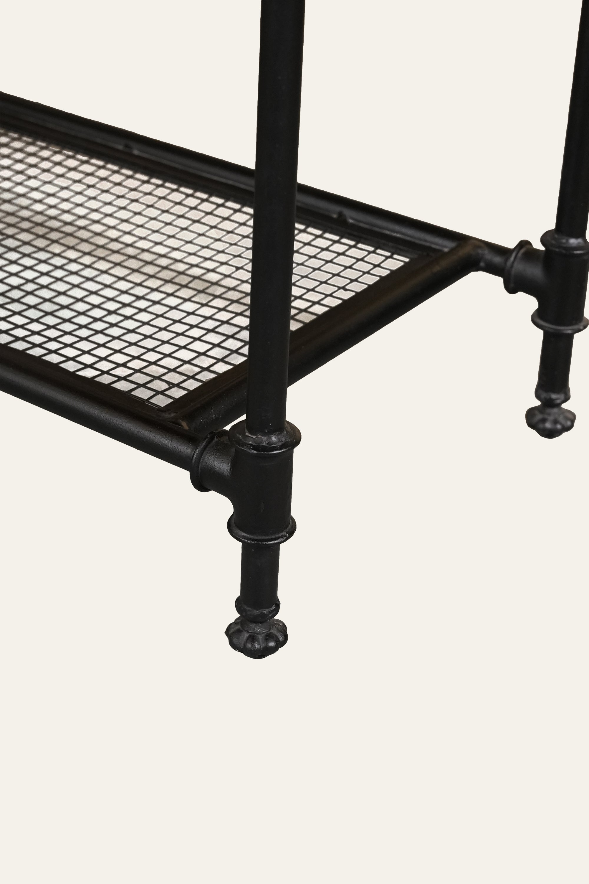 Modern metal bookshelf with open shelves