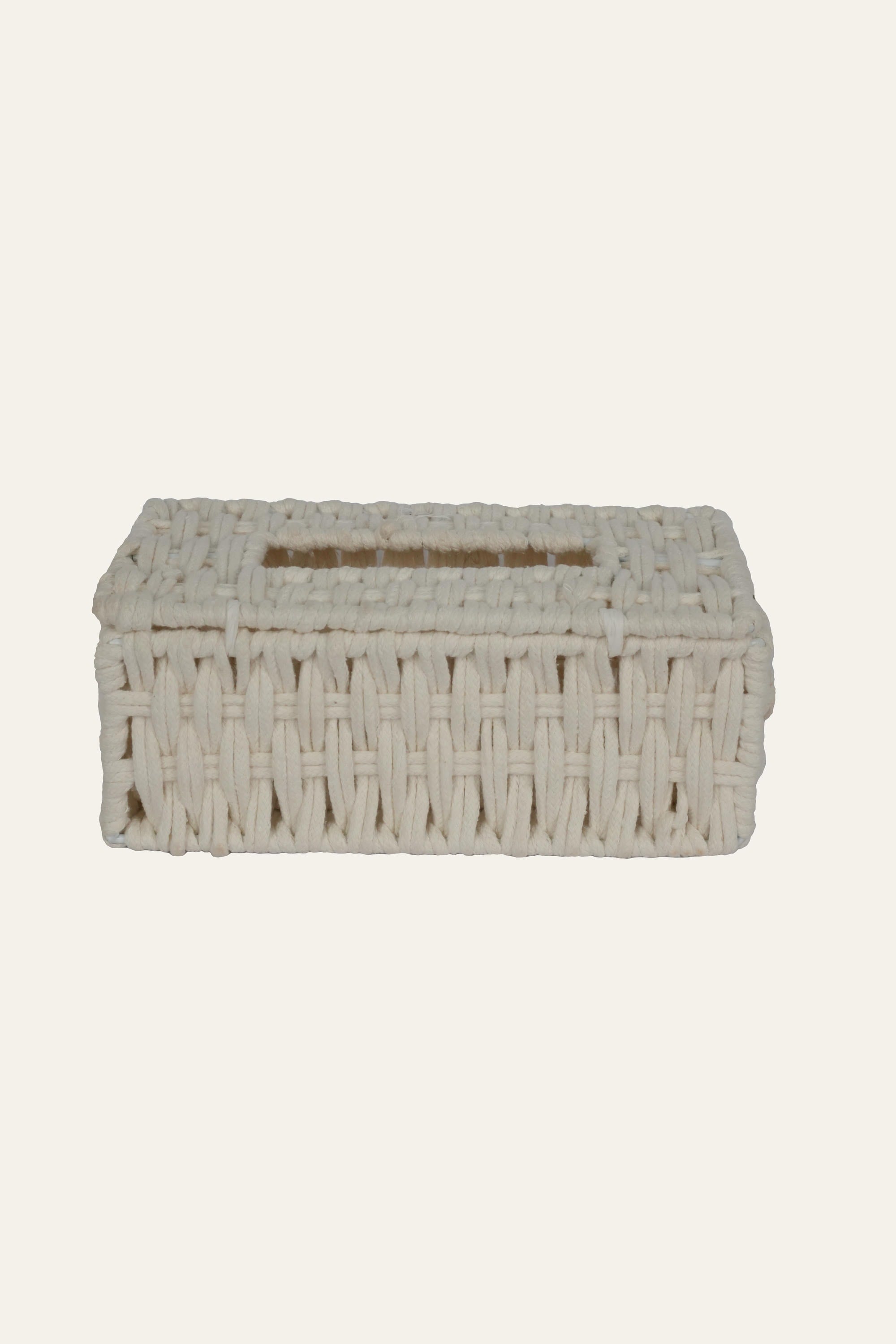 Modern rope woven tissue box holder for home décor