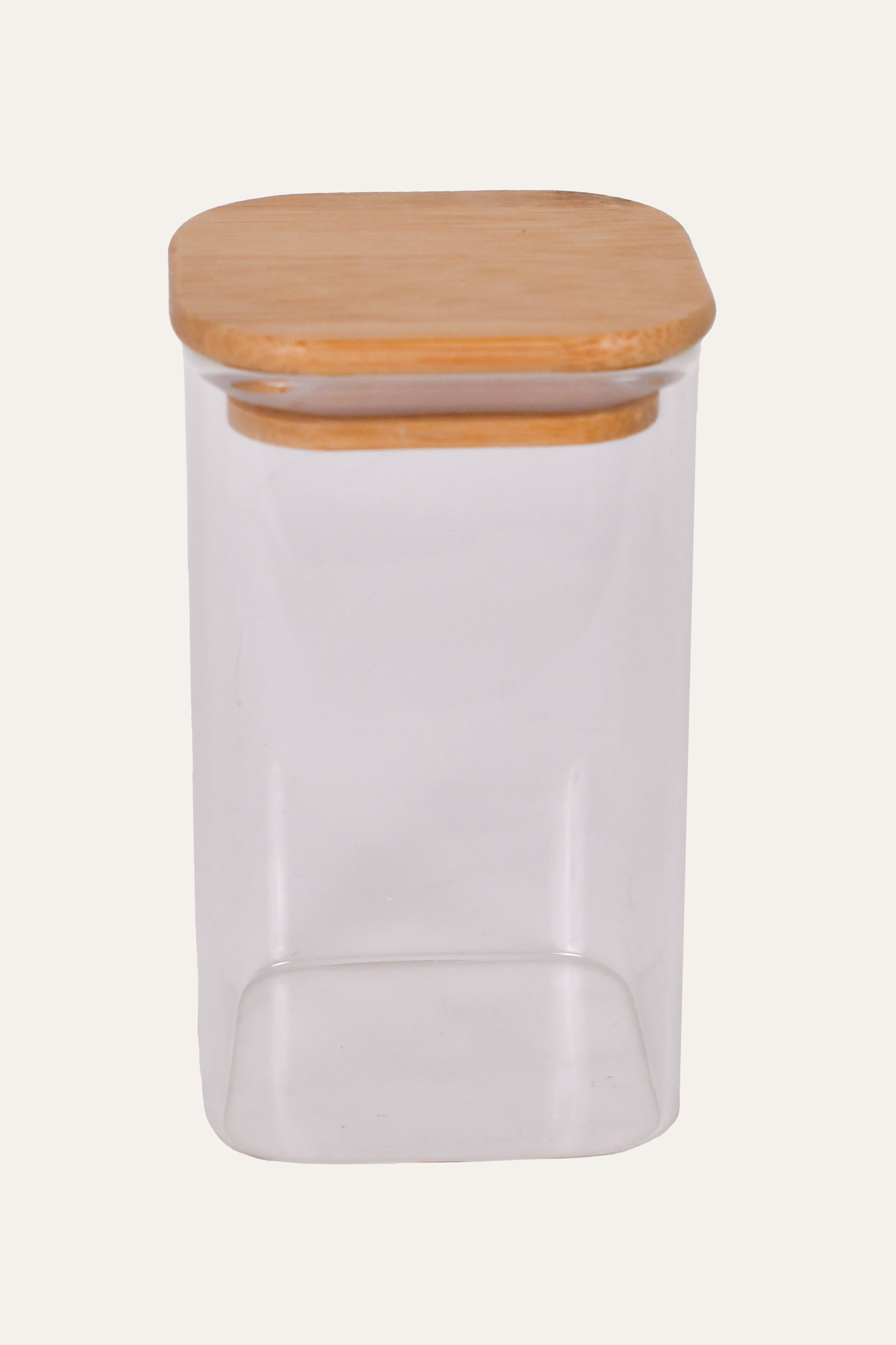 Modern small glass container for pantry organization