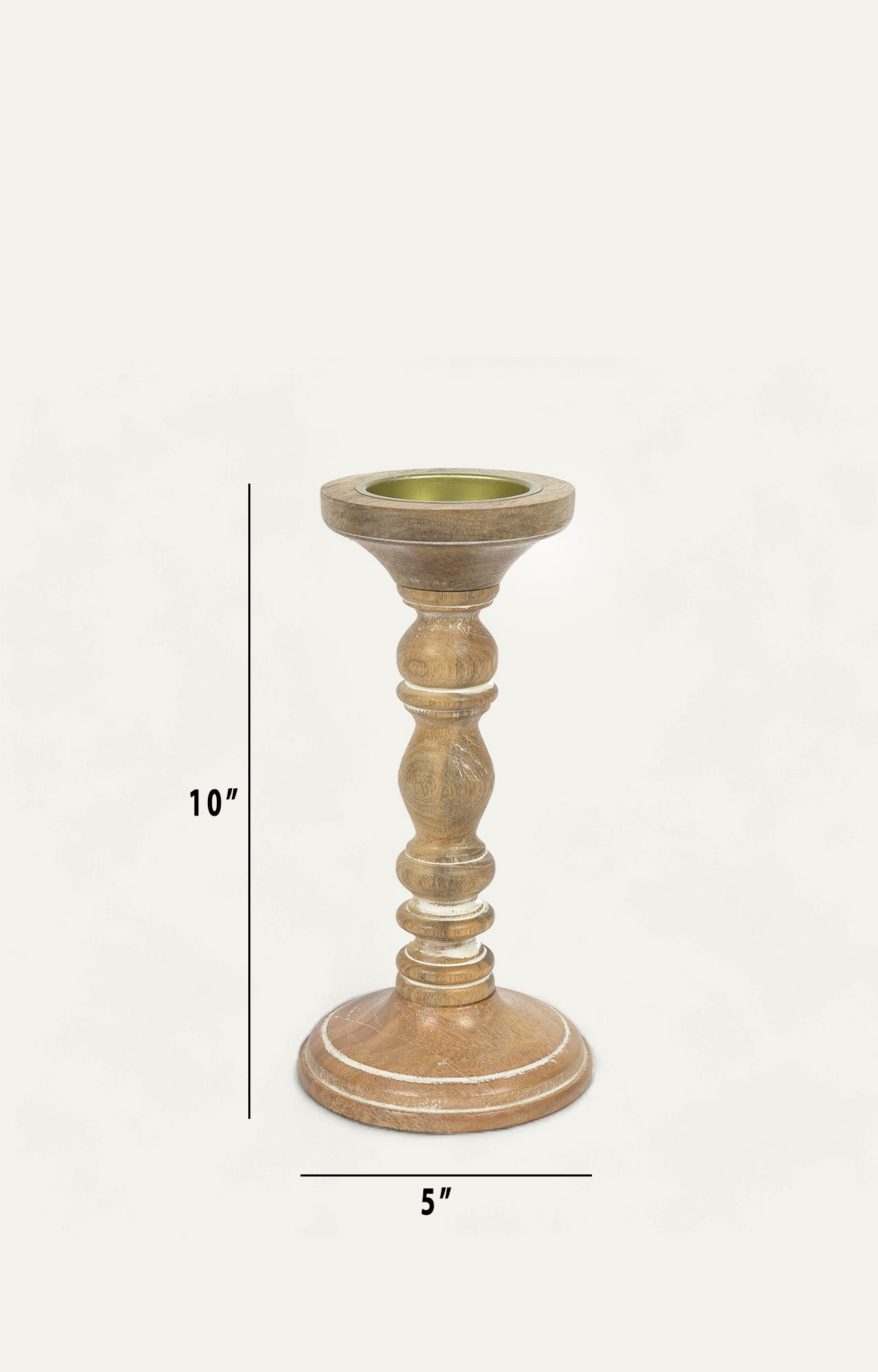 Natural Wood Candle Stand with white details_size