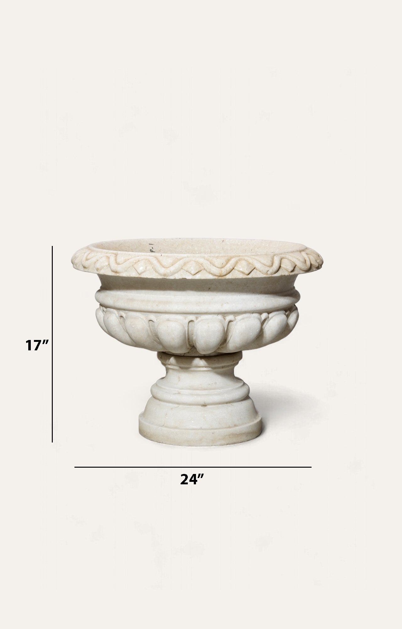 Outdoor Curved Marble Garden Planter_size
