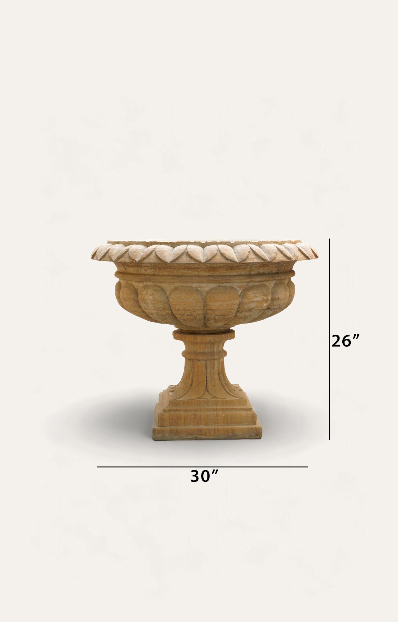Outdoor Curved Sand Stone Garden Planter_size