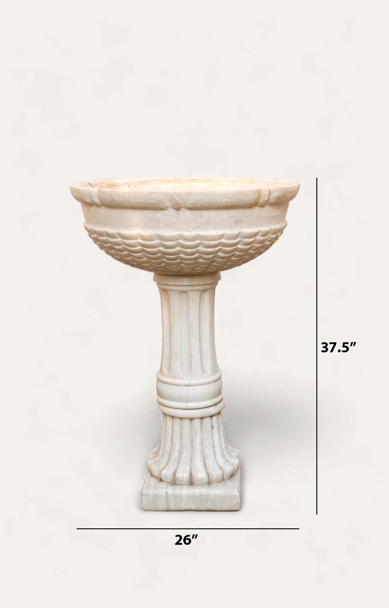 Outdoor carved large tall marble Planter_size