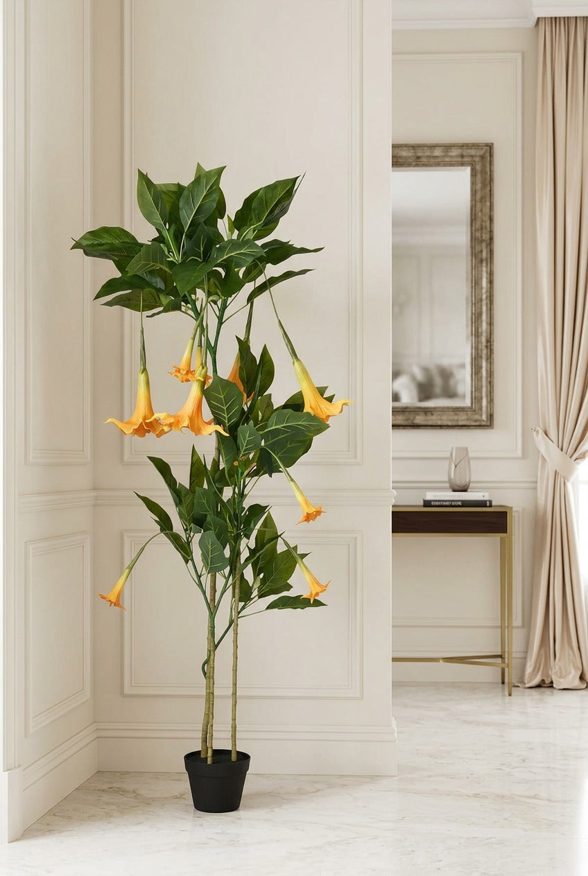Yellow Trumpet Artificial Blooming Plant