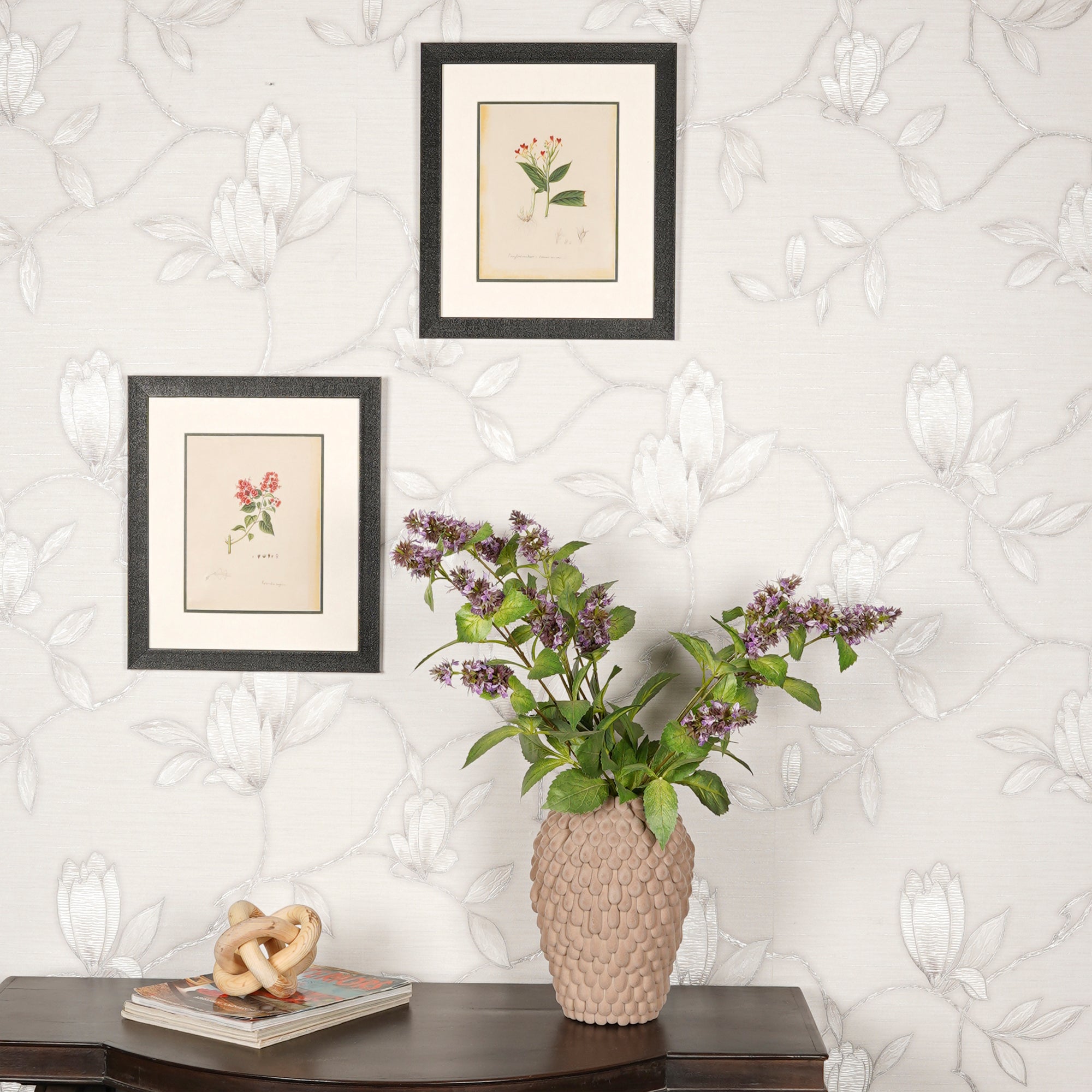 Pair of Velvet upholstered Fuzzy Cactus Vases_lifestyle