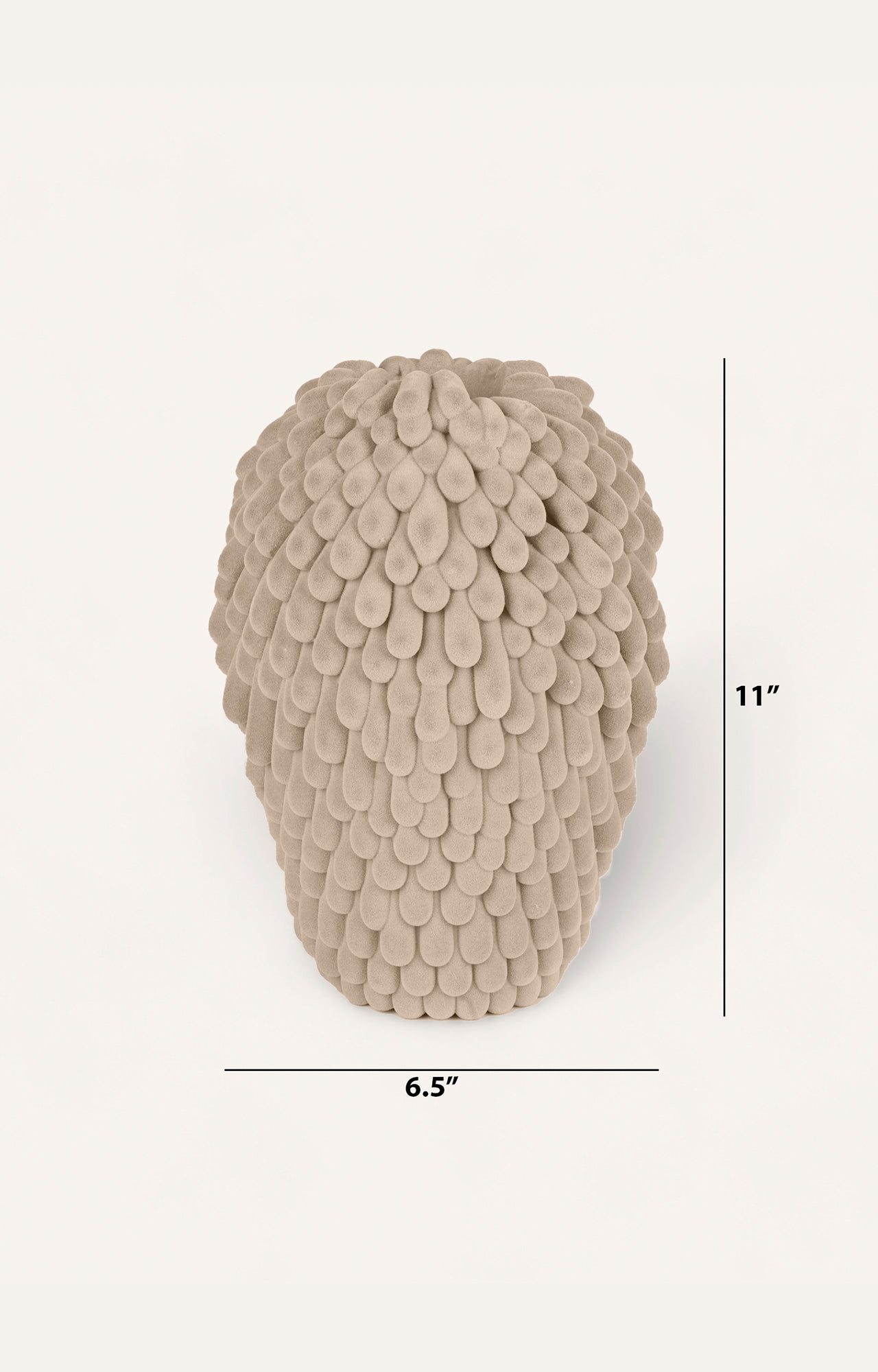 Pair of Velvet upholstered Fuzzy Cactus Vases_size1