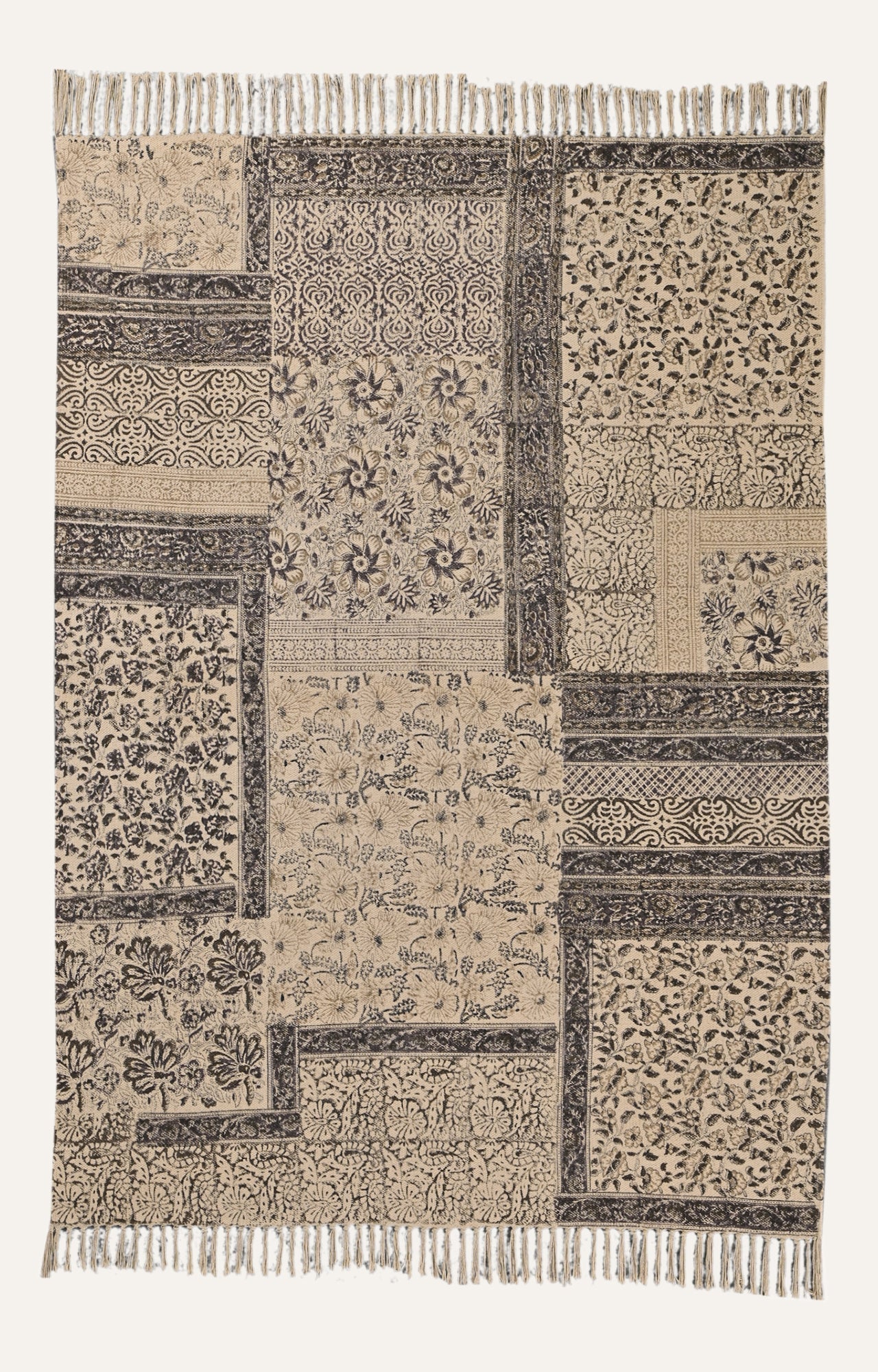 Patch Block-Printed Cotton Rug