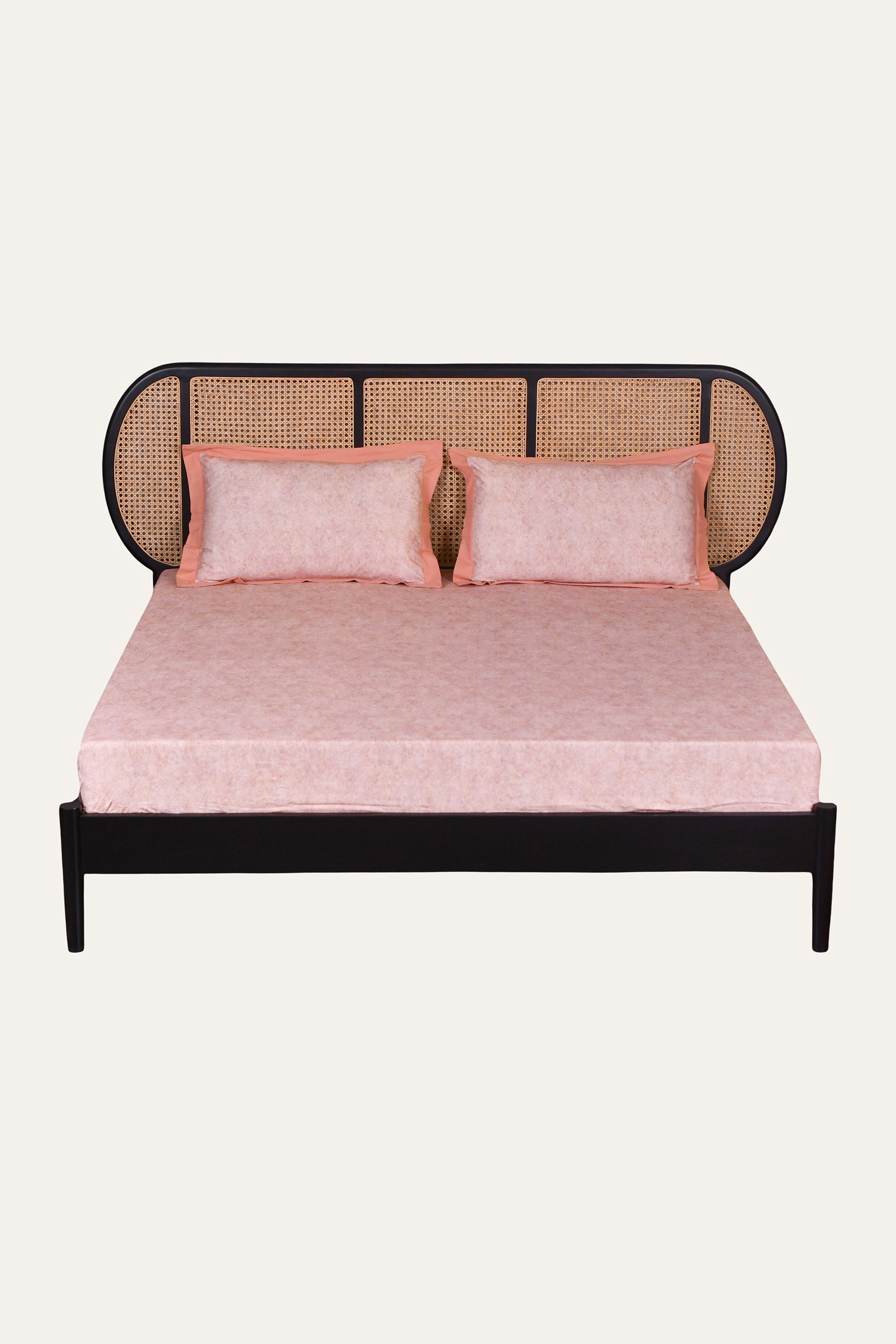 Peach Cotton Bedding Set with Quilt
