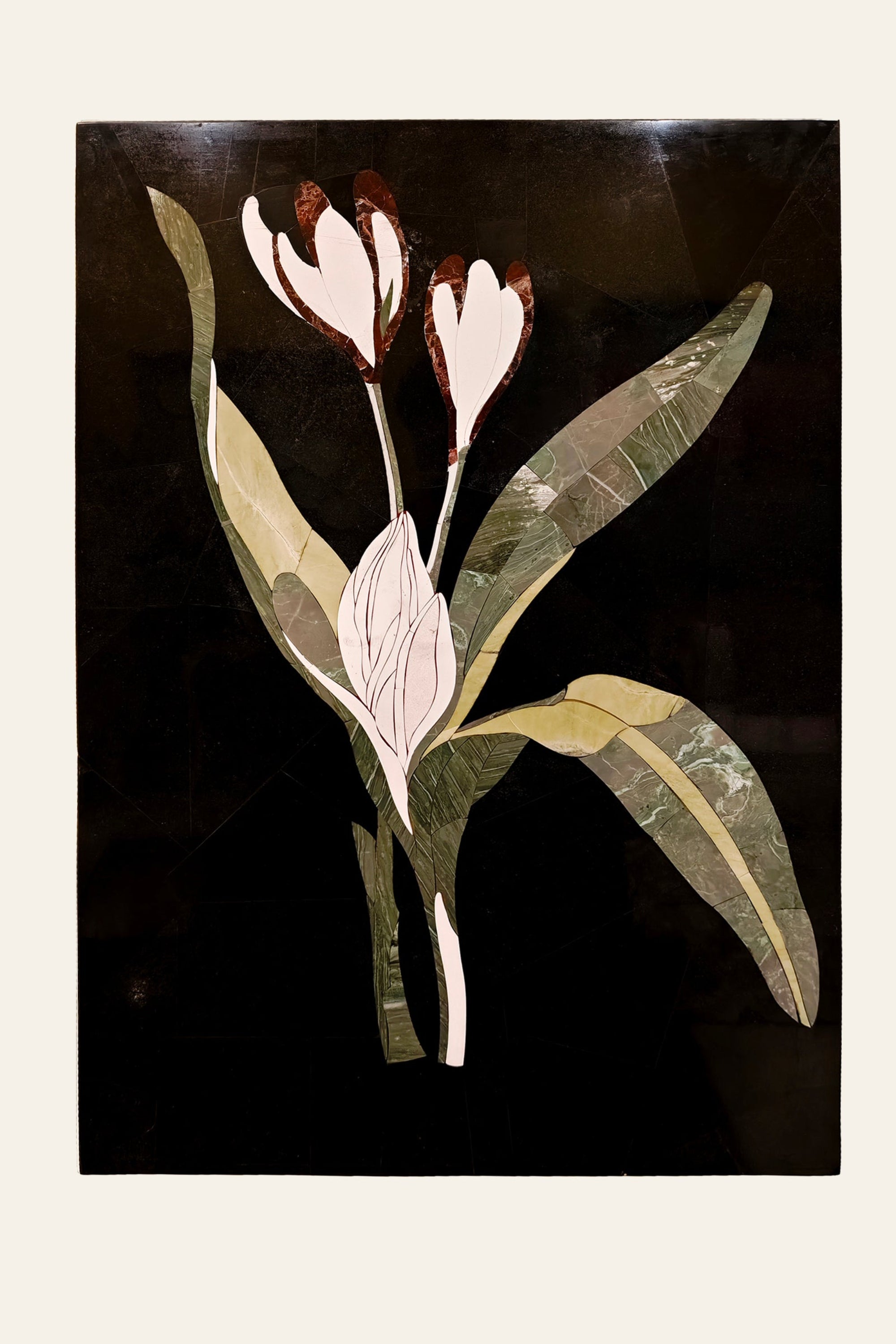 Pietra Dura Floral Inlay Wall Art
