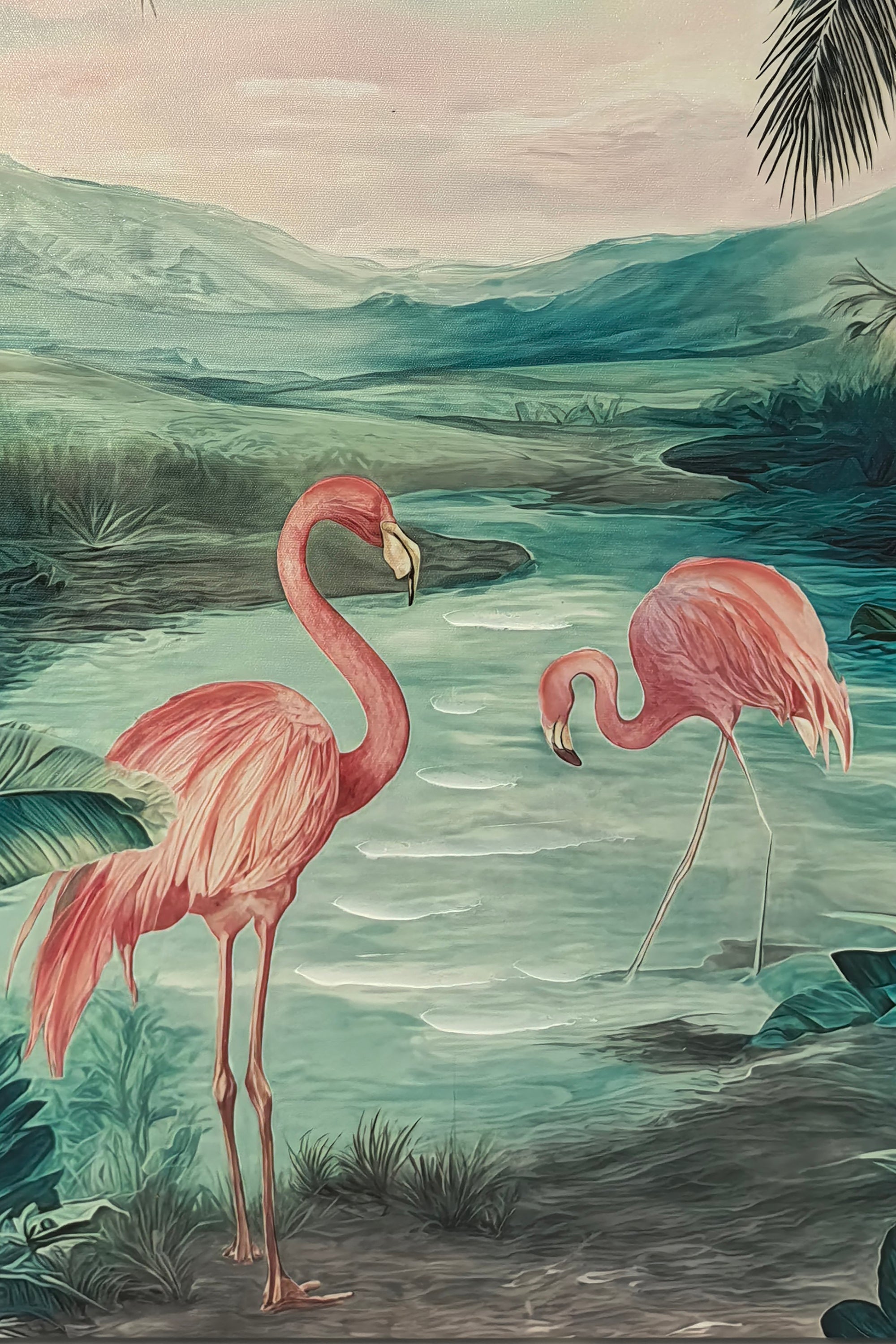 Pink Flamingo Wall Decor Artwork