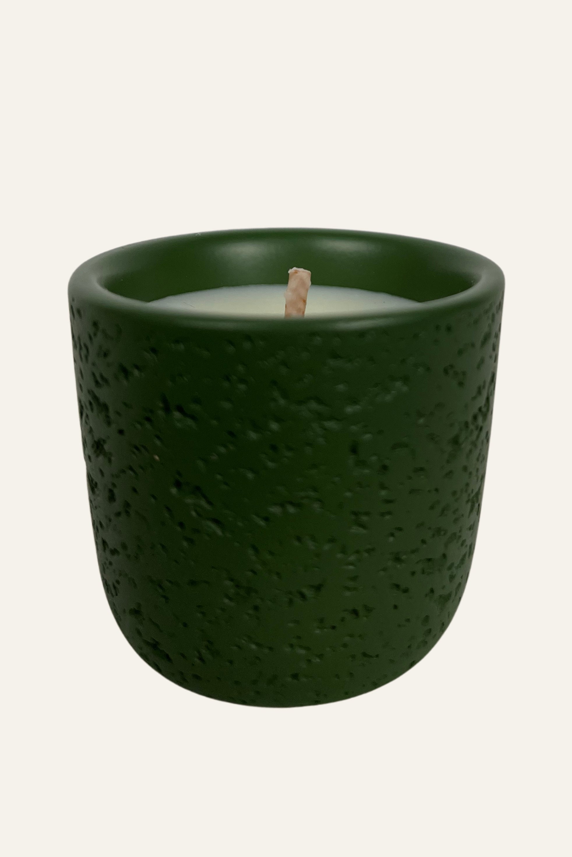 Plant based wax candle in textured container