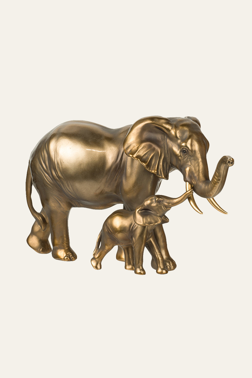 Polyresin Mother and Baby elephant Figurine