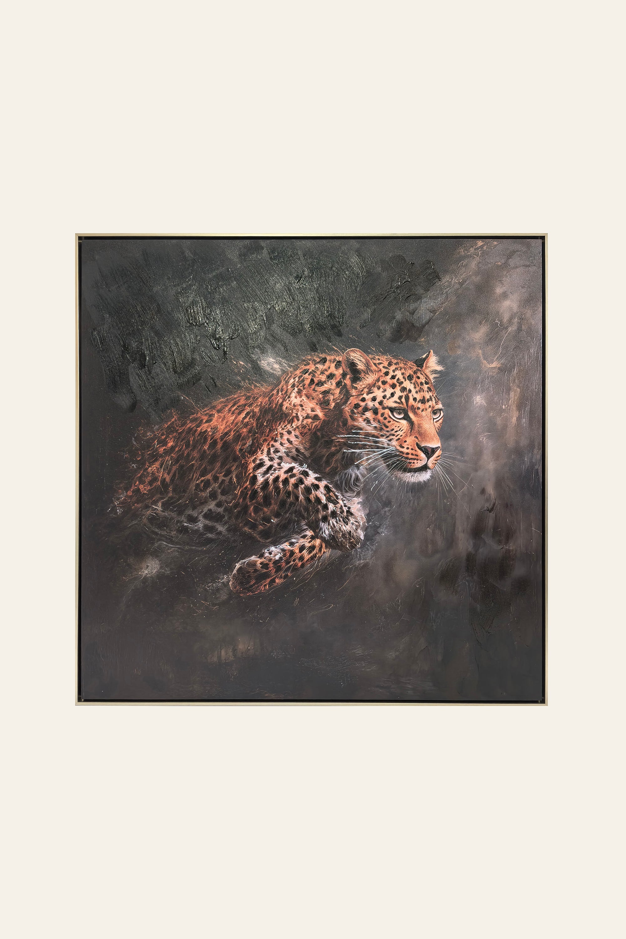 Pouncing Leopard Painting