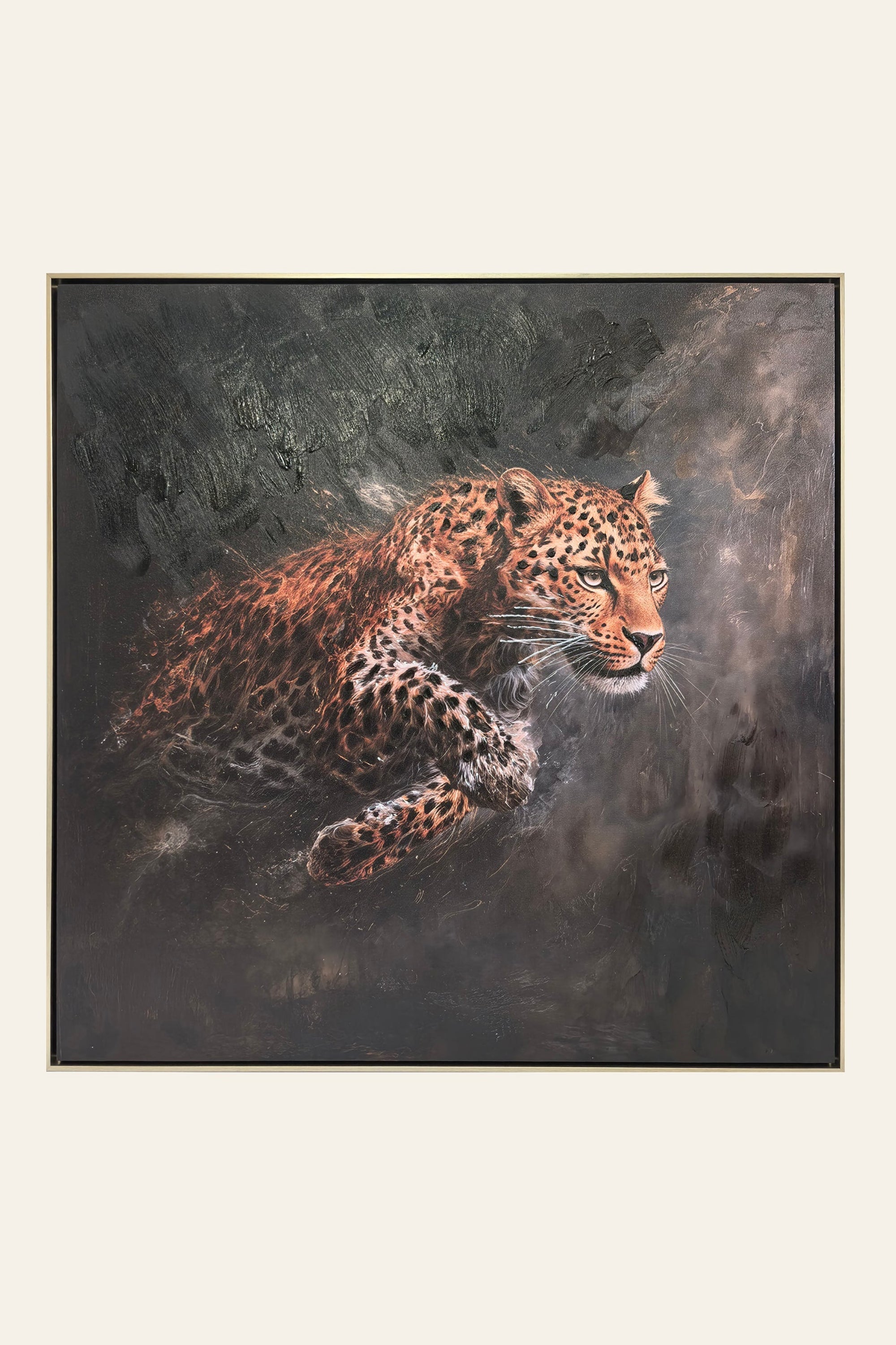Pouncing Leopard Painting