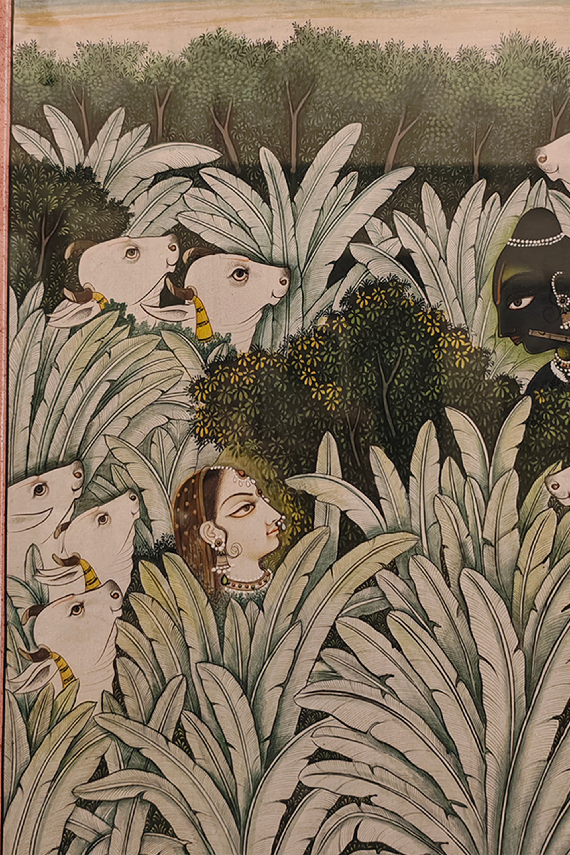 Radha Krishna Cow Painting