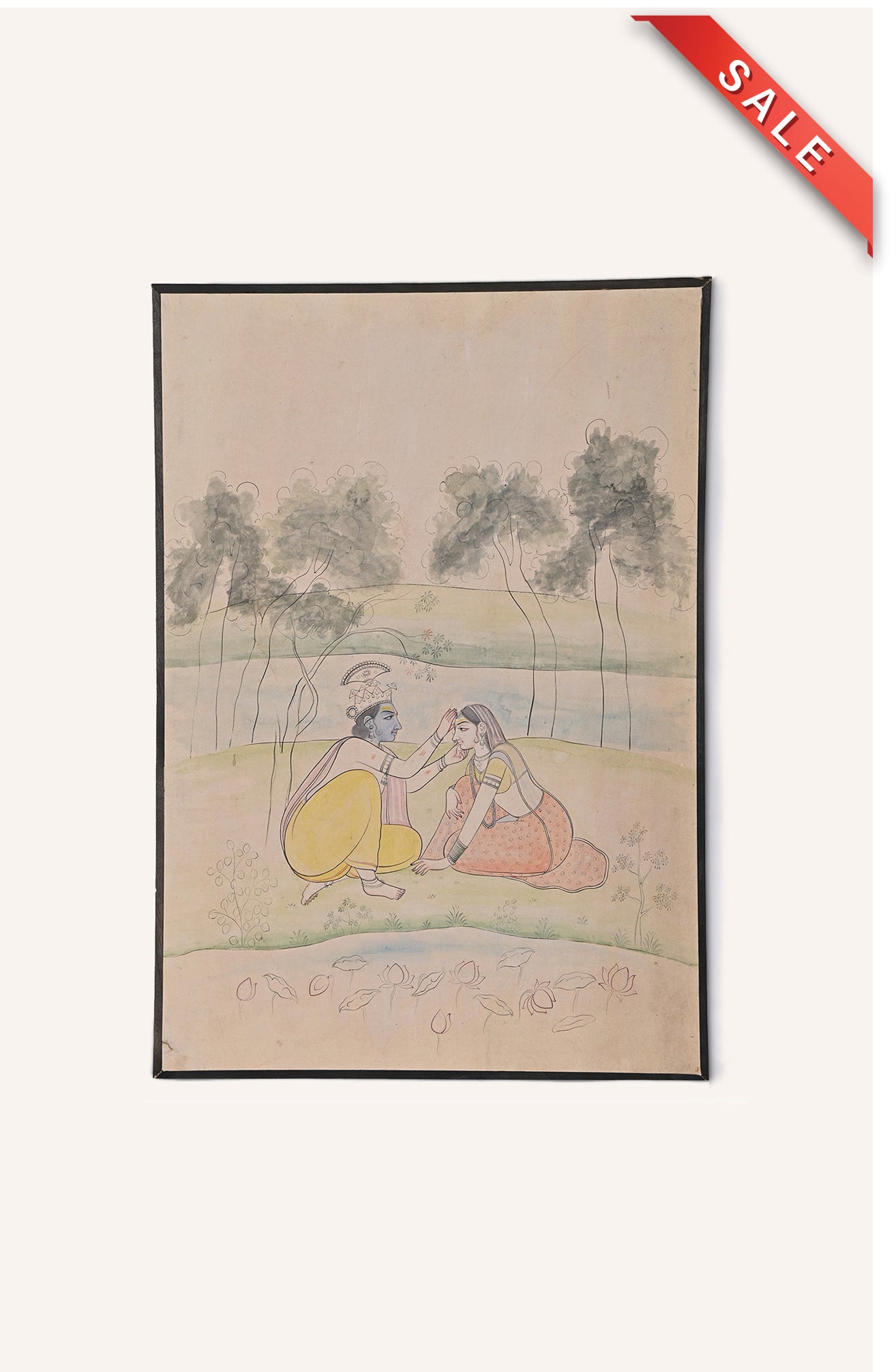 Radha Krishna watercolor painting