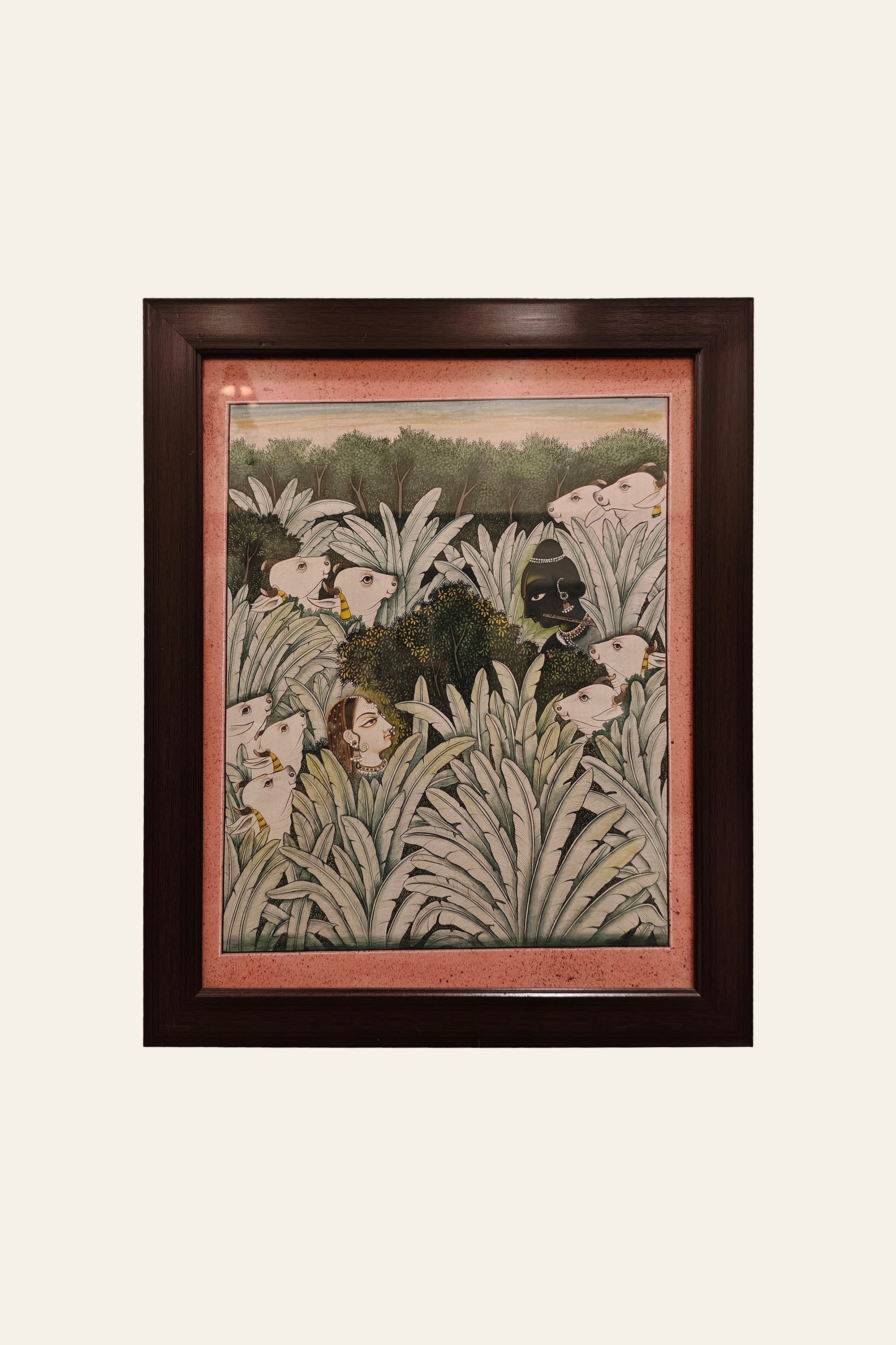 Radha Krishna with Cows Painting