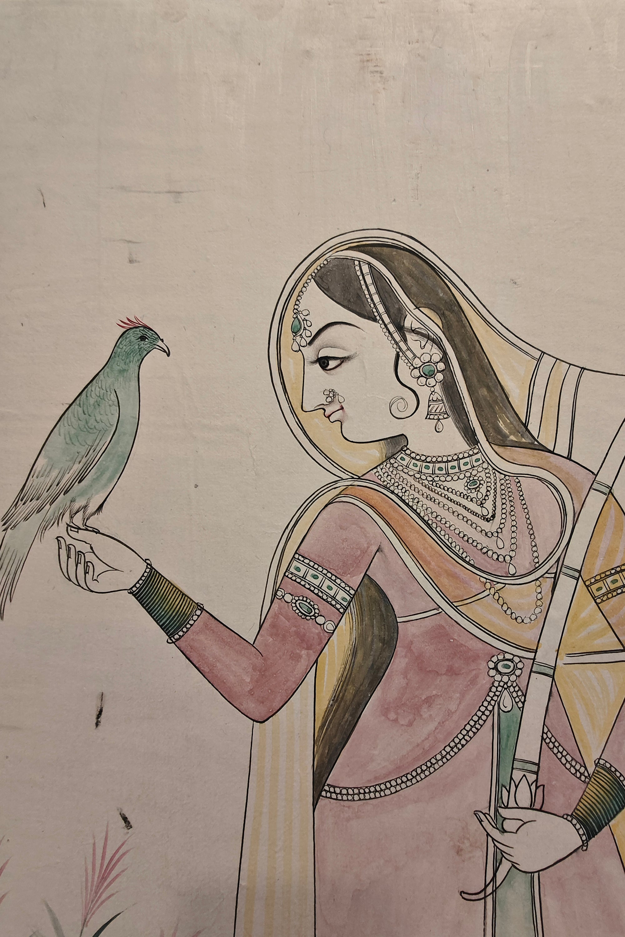 Ragini Painting with Bird