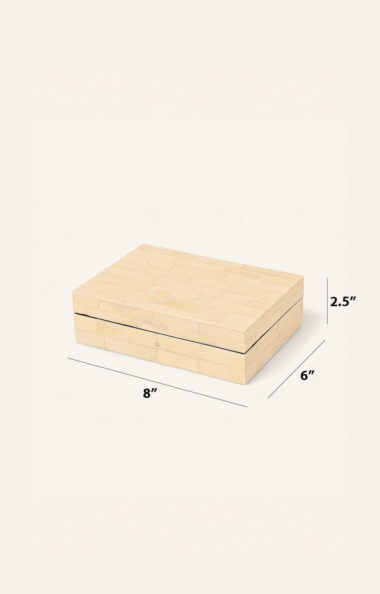 Rectangle Camel Bone Decorative Box_size