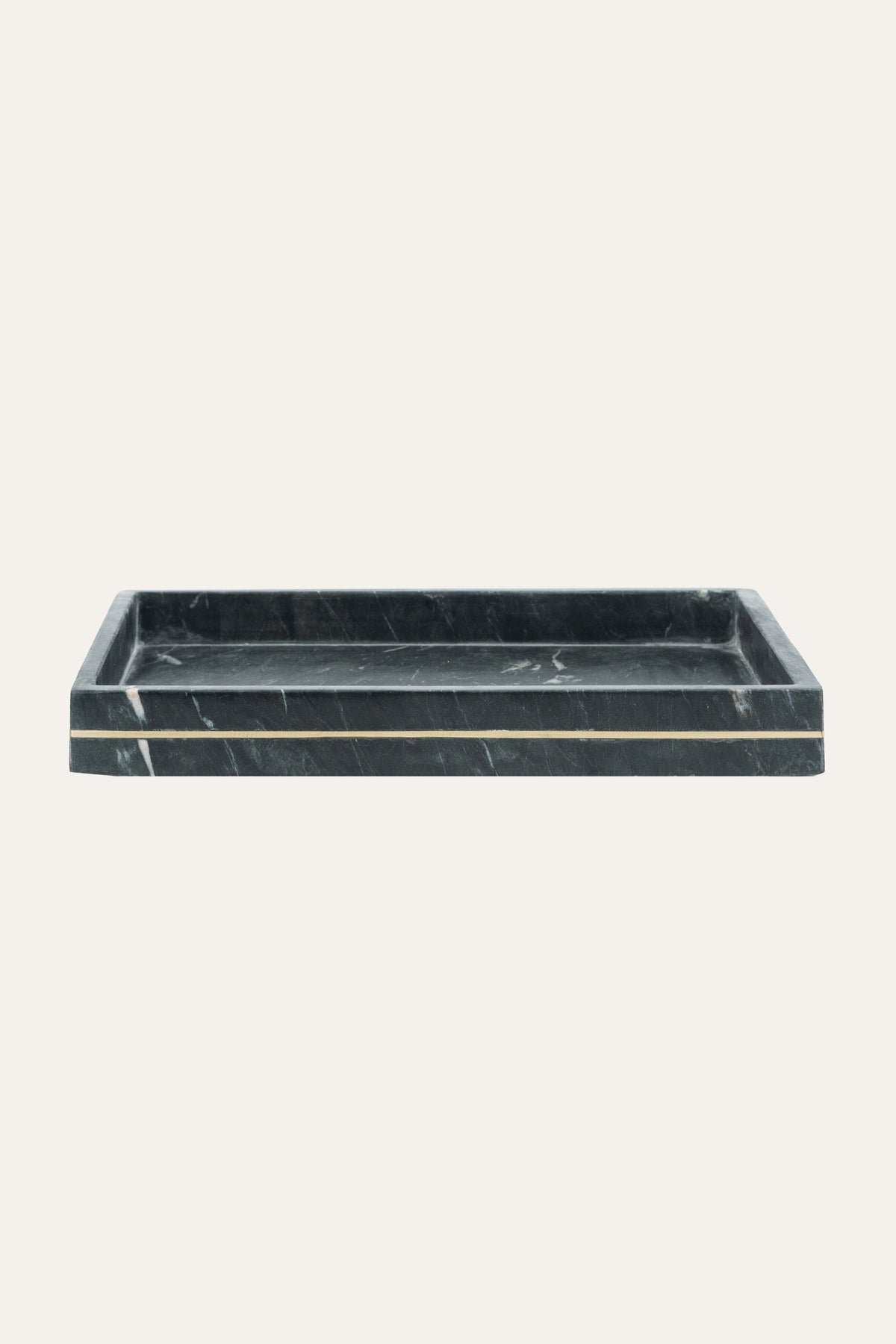Rectangular black marble tray for coffee table