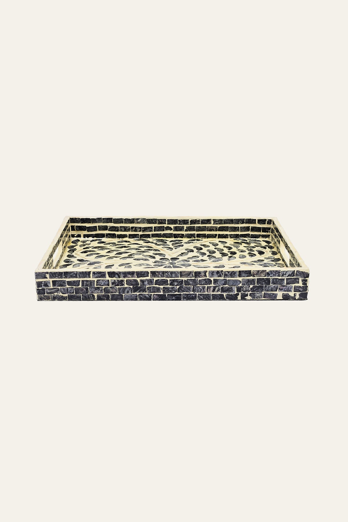 Rectangular mother of pearl serving tray
