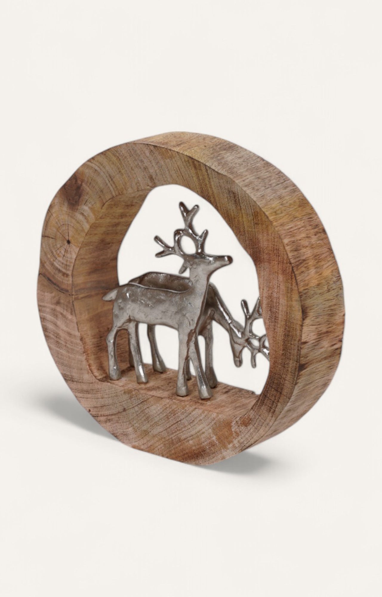 Reindeers in Wood Christmas Decoration