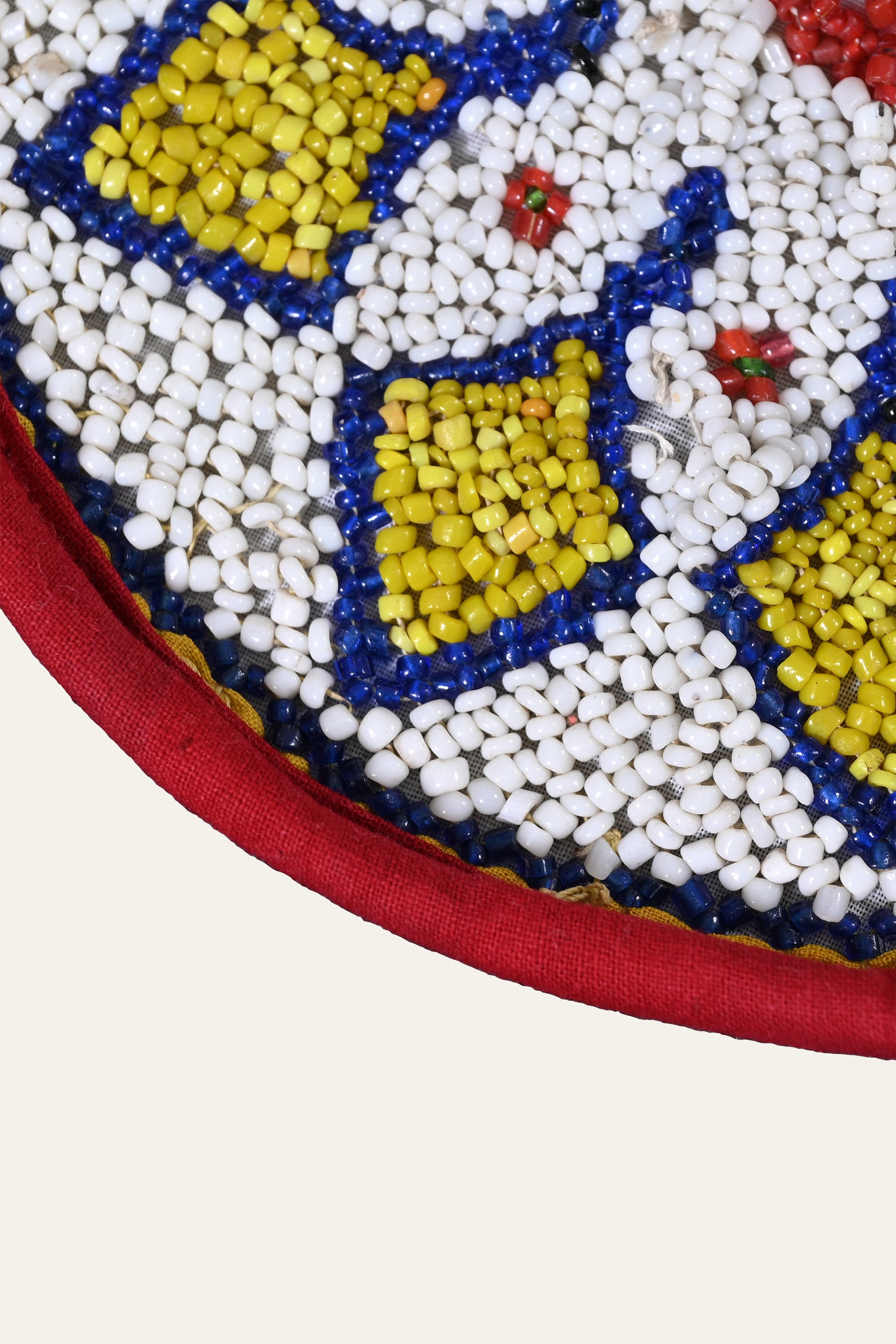 Round Textile Panel with Bead Embroidery