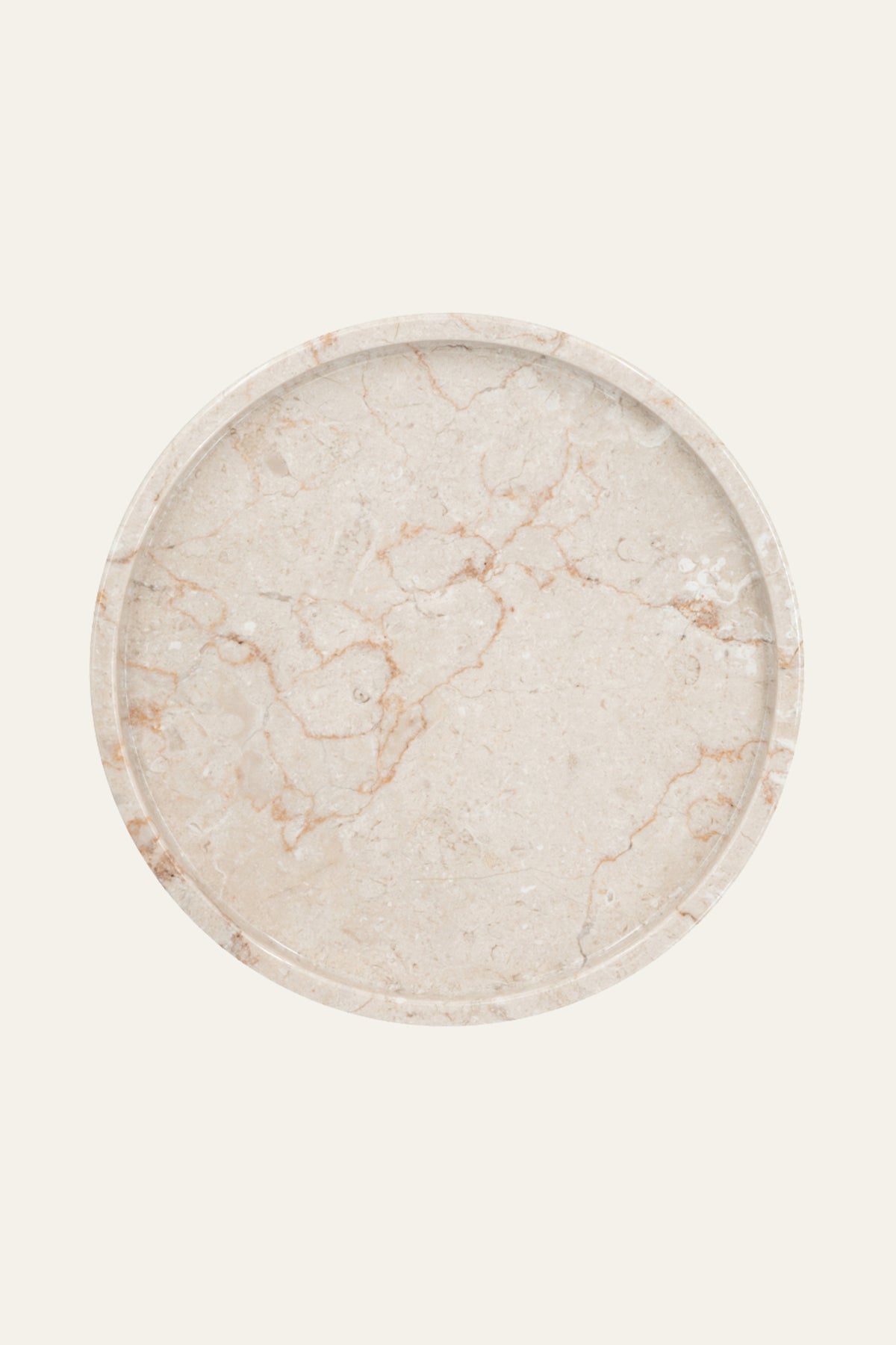 Round marble tray for serving
