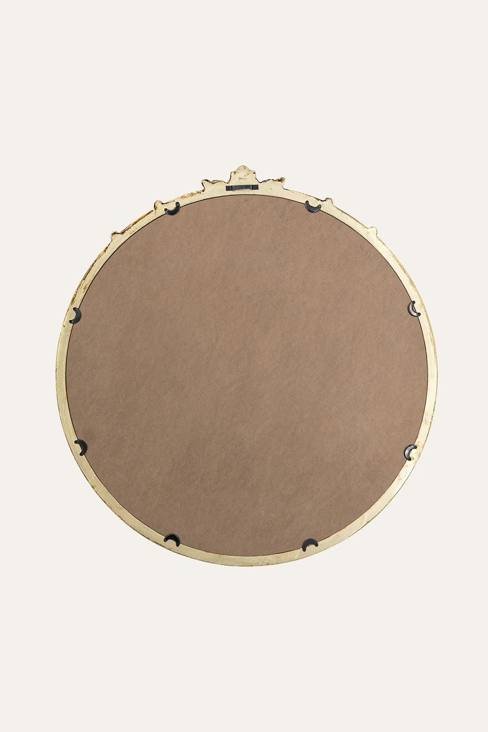 Round mirror with gold frame