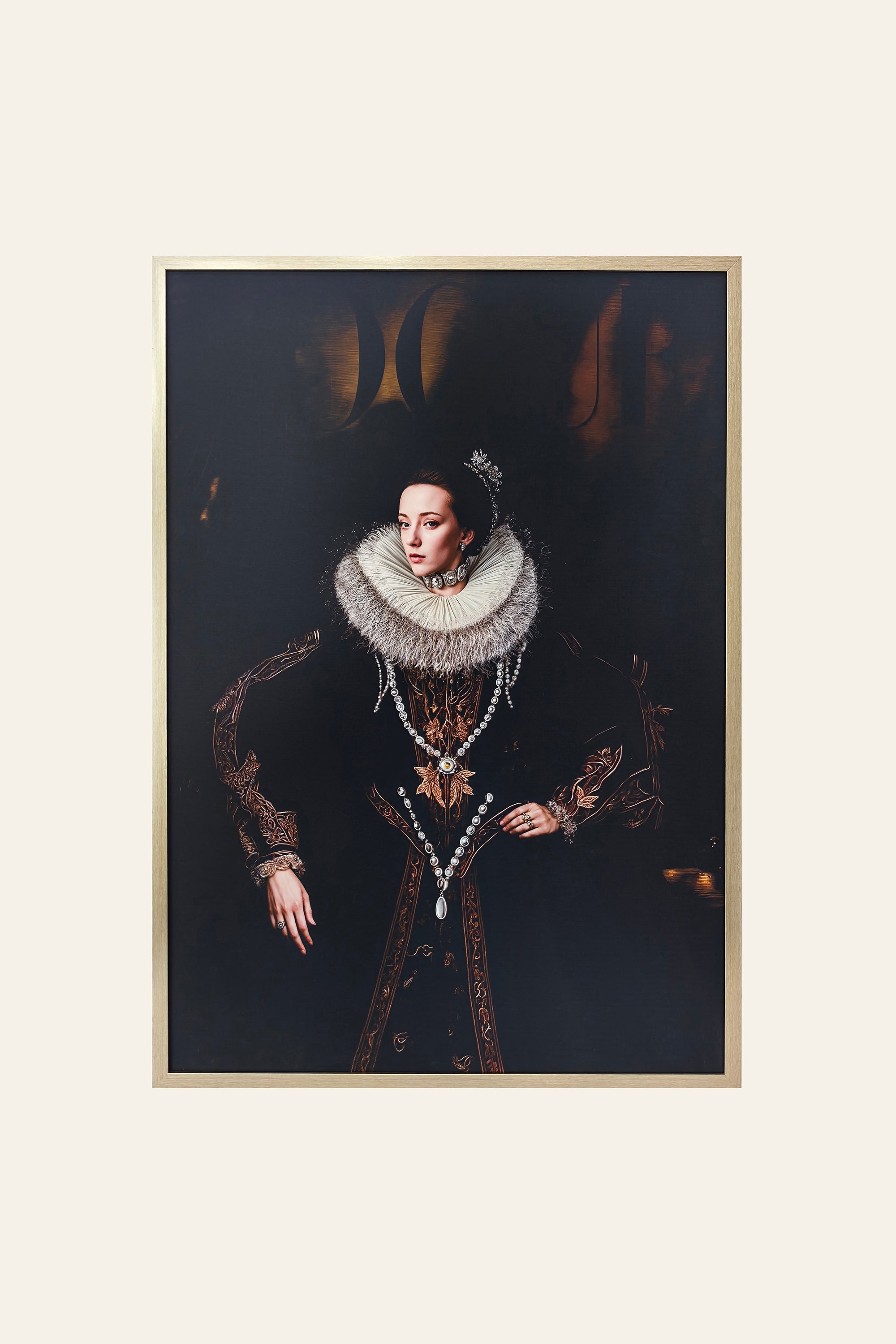 Royal Queen Portrait tempered glass wall painting