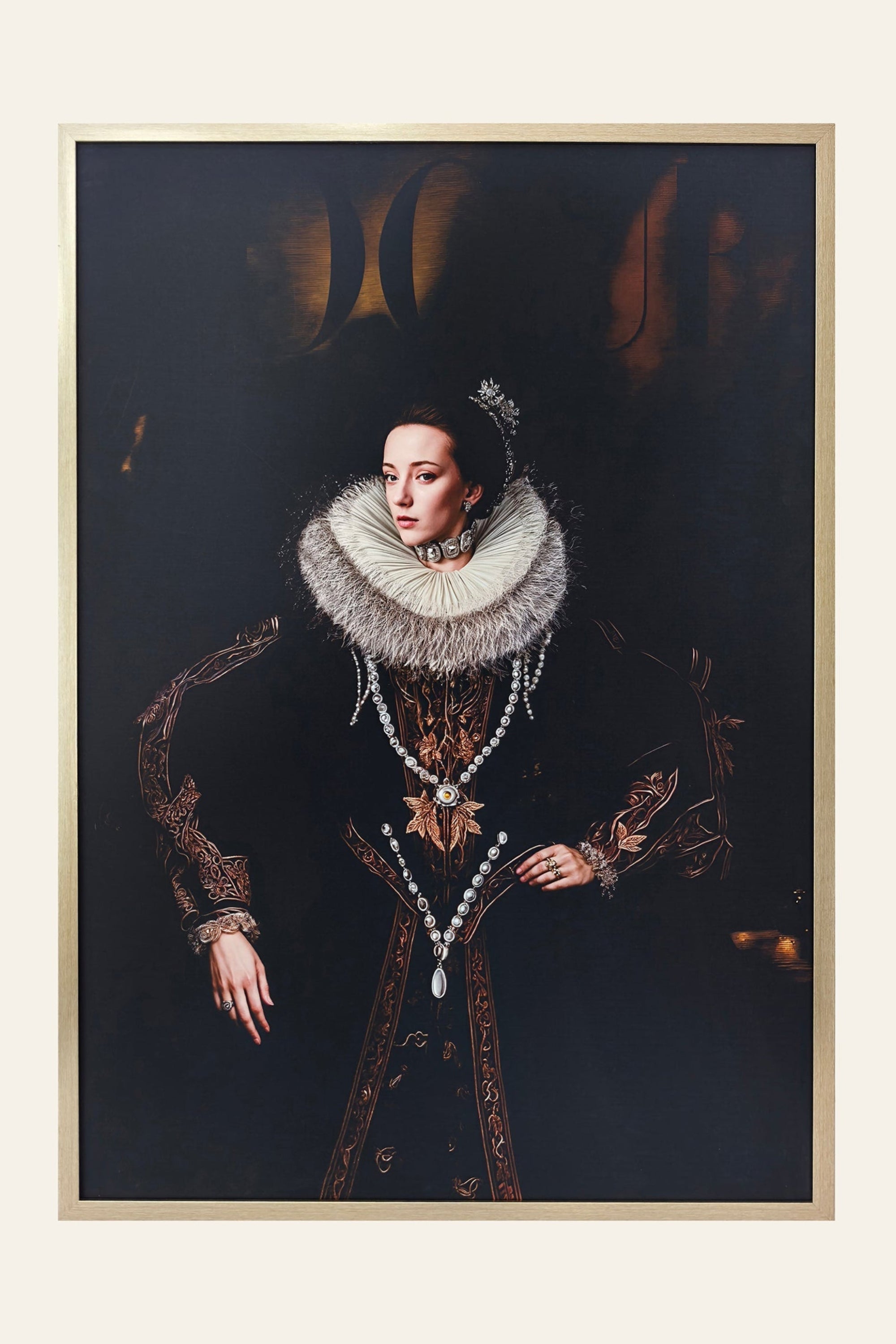 Royal Queen Portrait tempered glass wall painting