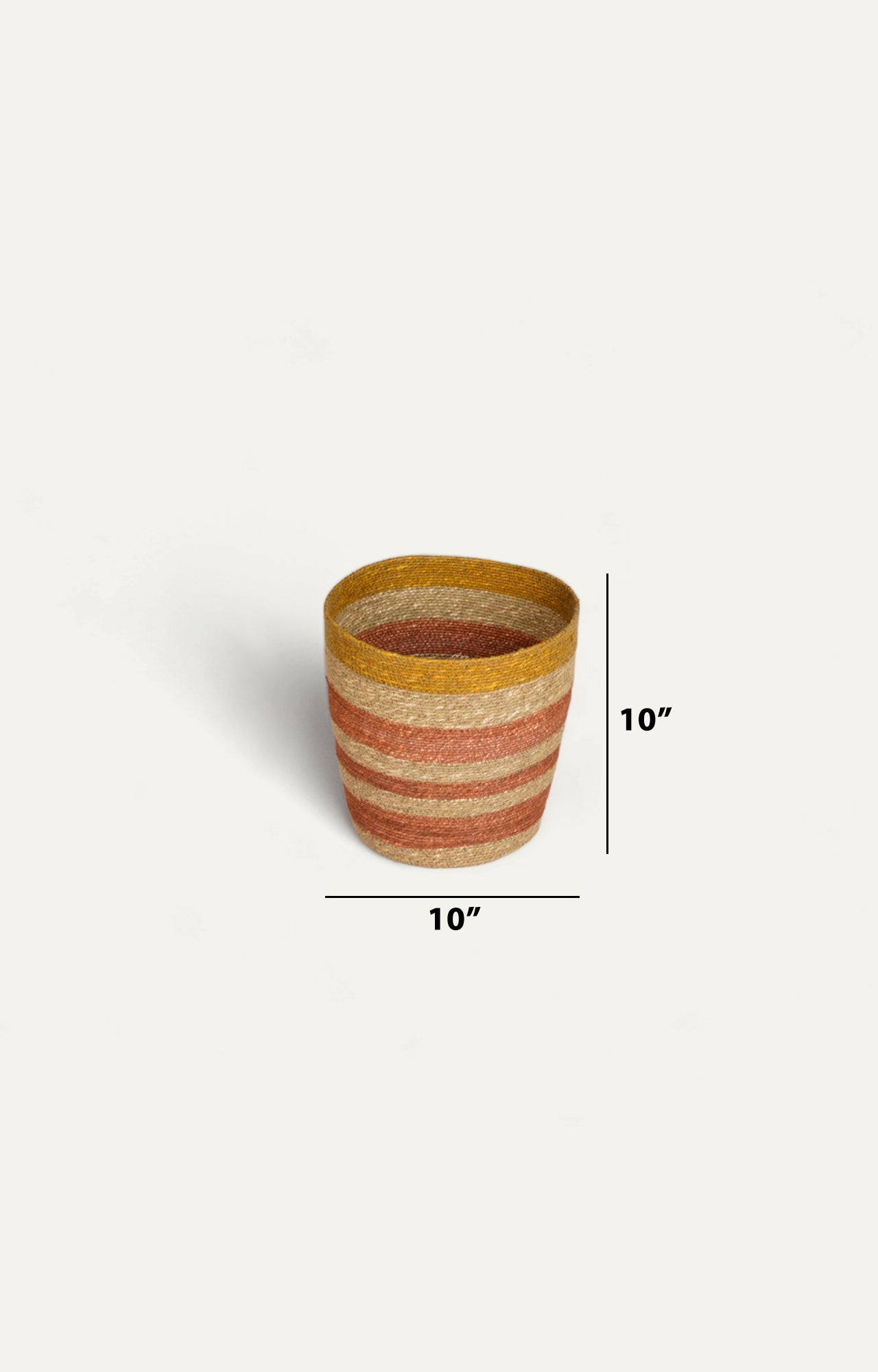 Rust-Striped Deep Basket