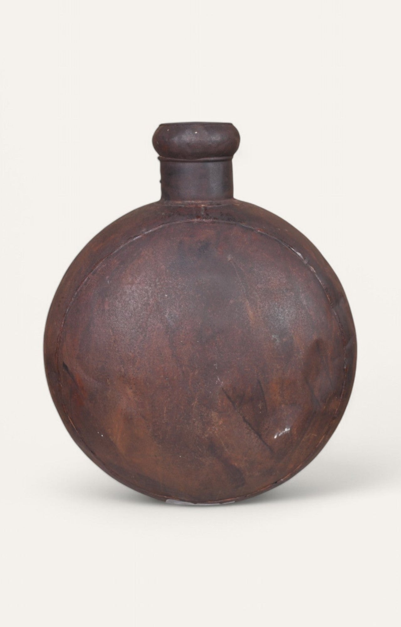 Rustic Brown Bottle-Shaped Metal Vase
