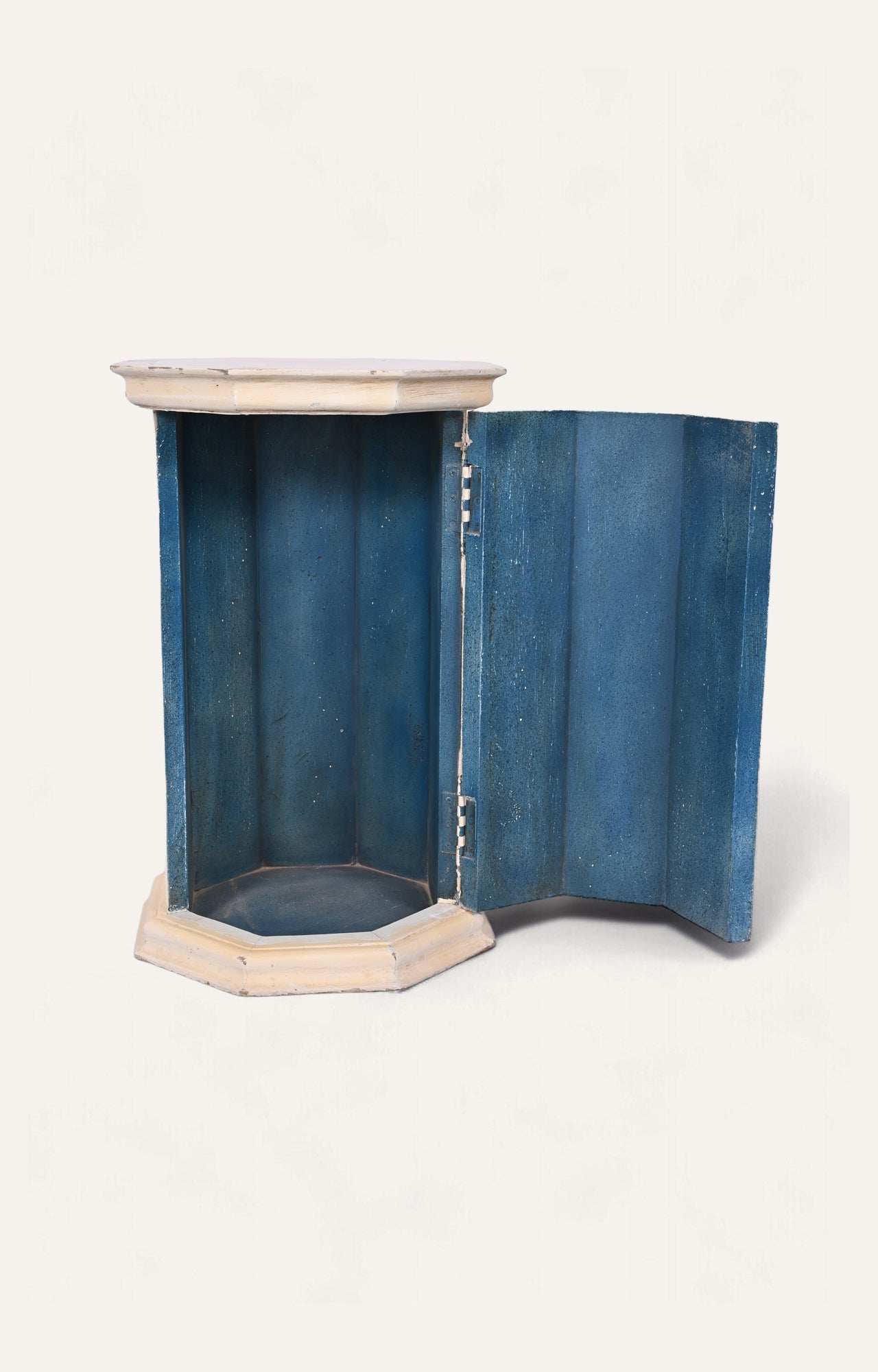 Rustic White Pedestal Plinth with Storage_3